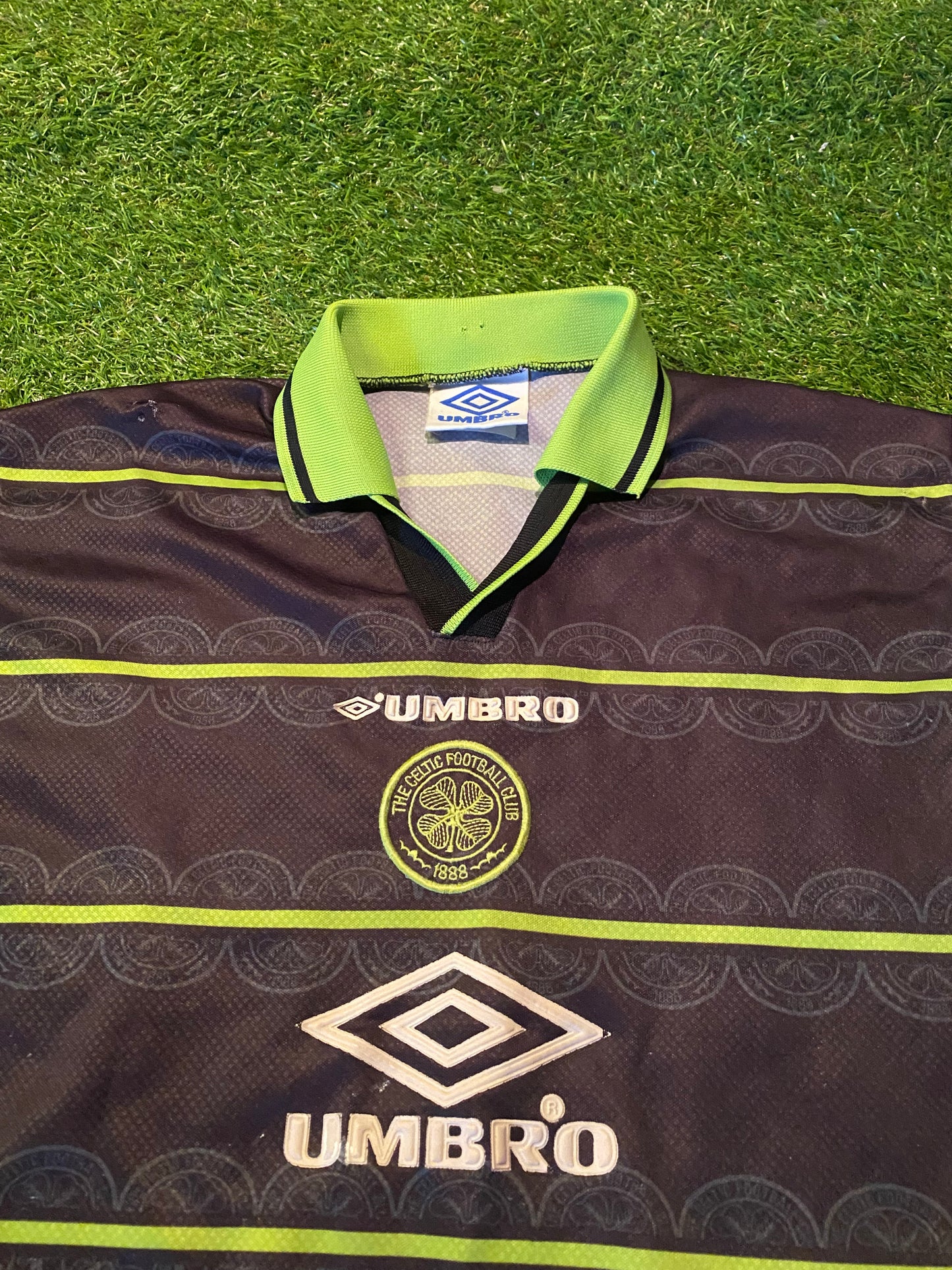 Celtic FC Scotland Soccer Football XL Boys / Youths Rare Vintage 1998 Umbro Away Jersey