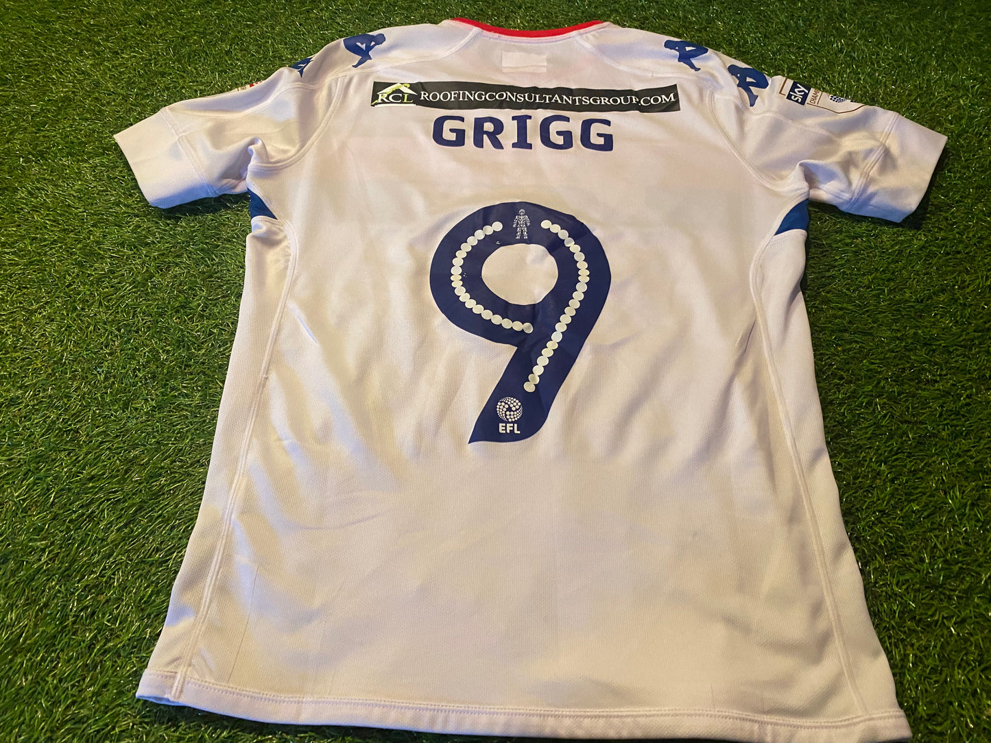 Wigan Athletic Northern Ireland Football Small Mans Will Grigg no9 Kappa Made Jersey