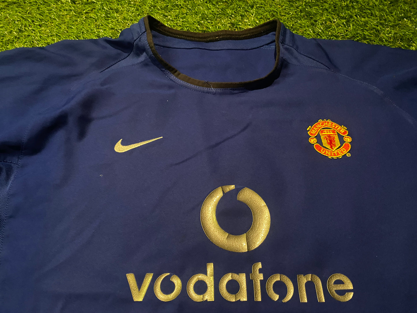 Manchester United FC England Football Small Mans Rare Vintage Beckham no7 Nike Away Jersey