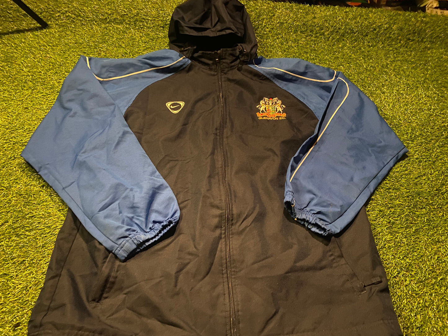 Glenavon FC & Northern Ireland Soccer Football Large Mans Vintage Nike Zip Up Jacket