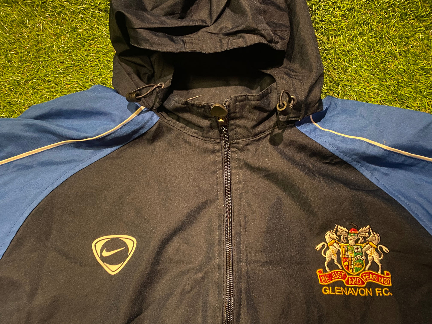 Glenavon FC & Northern Ireland Soccer Football Large Mans Vintage Nike Zip Up Jacket