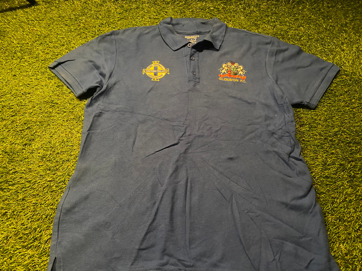Glenavon FC & Northern Ireland Soccer Football Medium Mans Polo Jersey