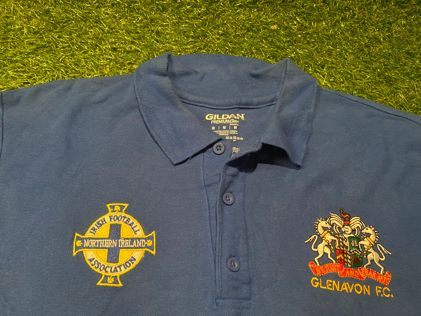 Glenavon FC & Northern Ireland Soccer Football Medium Mans Polo Jersey