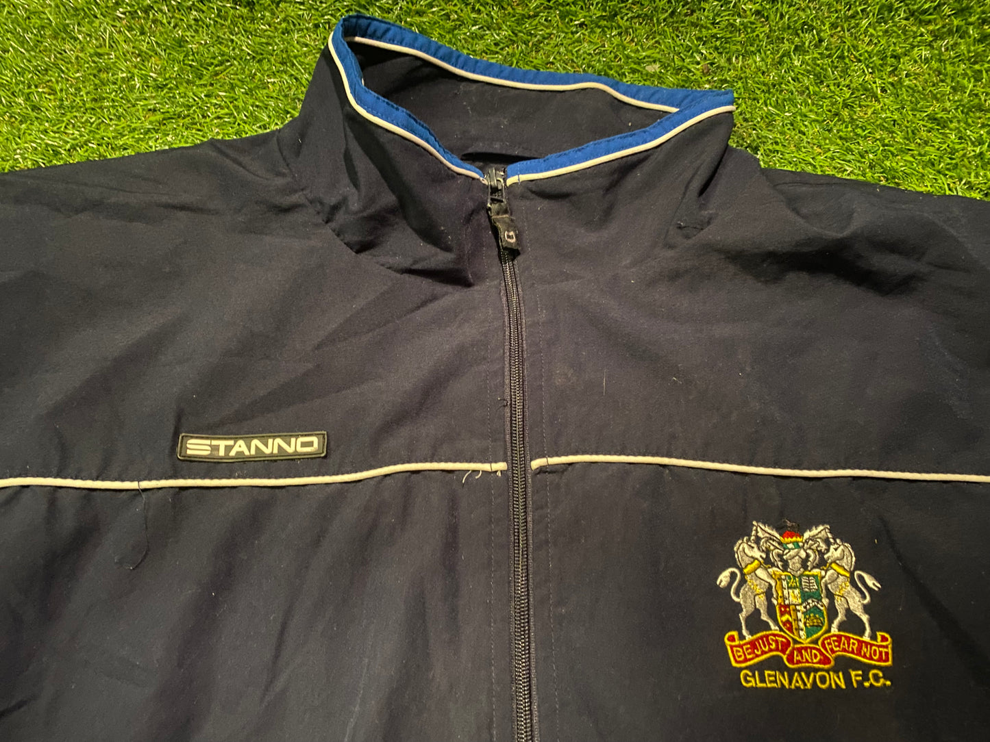 Glenavon FC Northern Ireland Football XL Extra Large Mans Vintage Zip Up Lined Jacket
