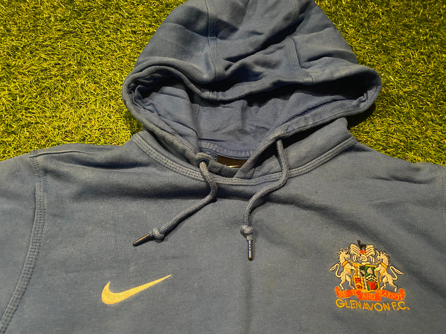 Glenavon FC Northern Ireland Football Medium Mans Nike Made Hoody Hooded Top