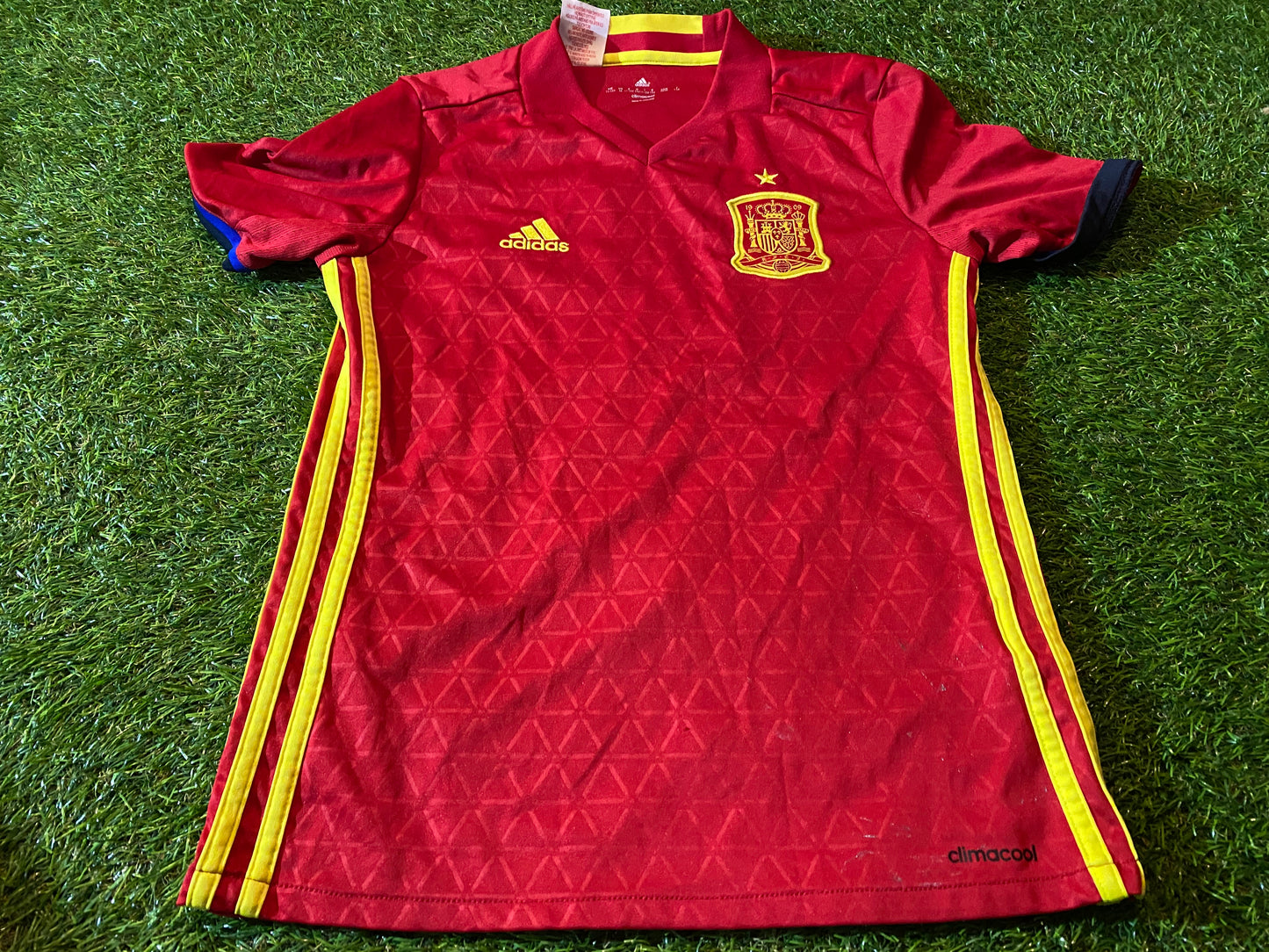 Spain Espana Soccer Football Medium Boys 9-10 Year Old Adidas Made Home Jersey