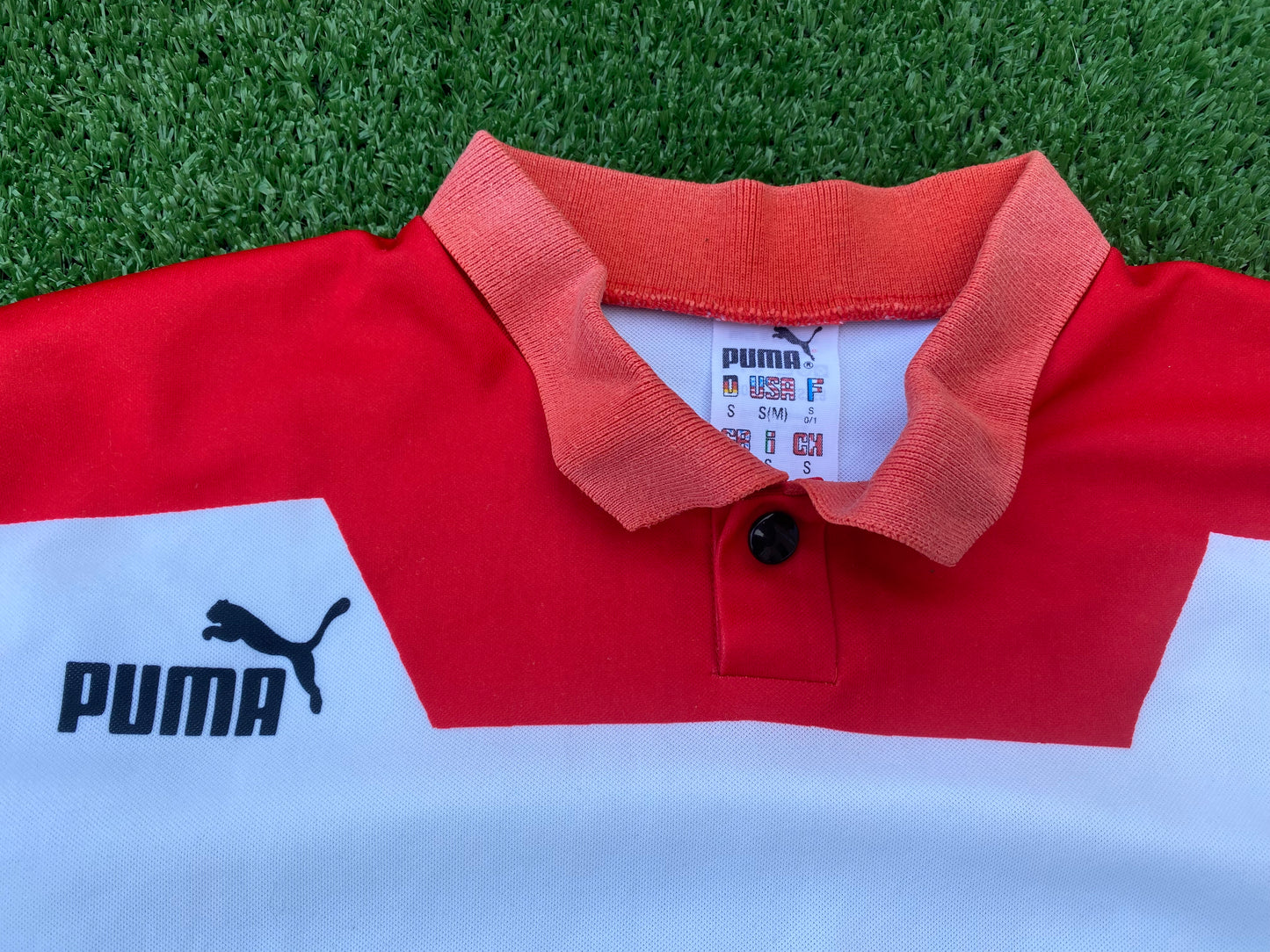 Puma 1980's Made Vintage Clothing Small Mans no7 Football Soccer Type Top / Jersey