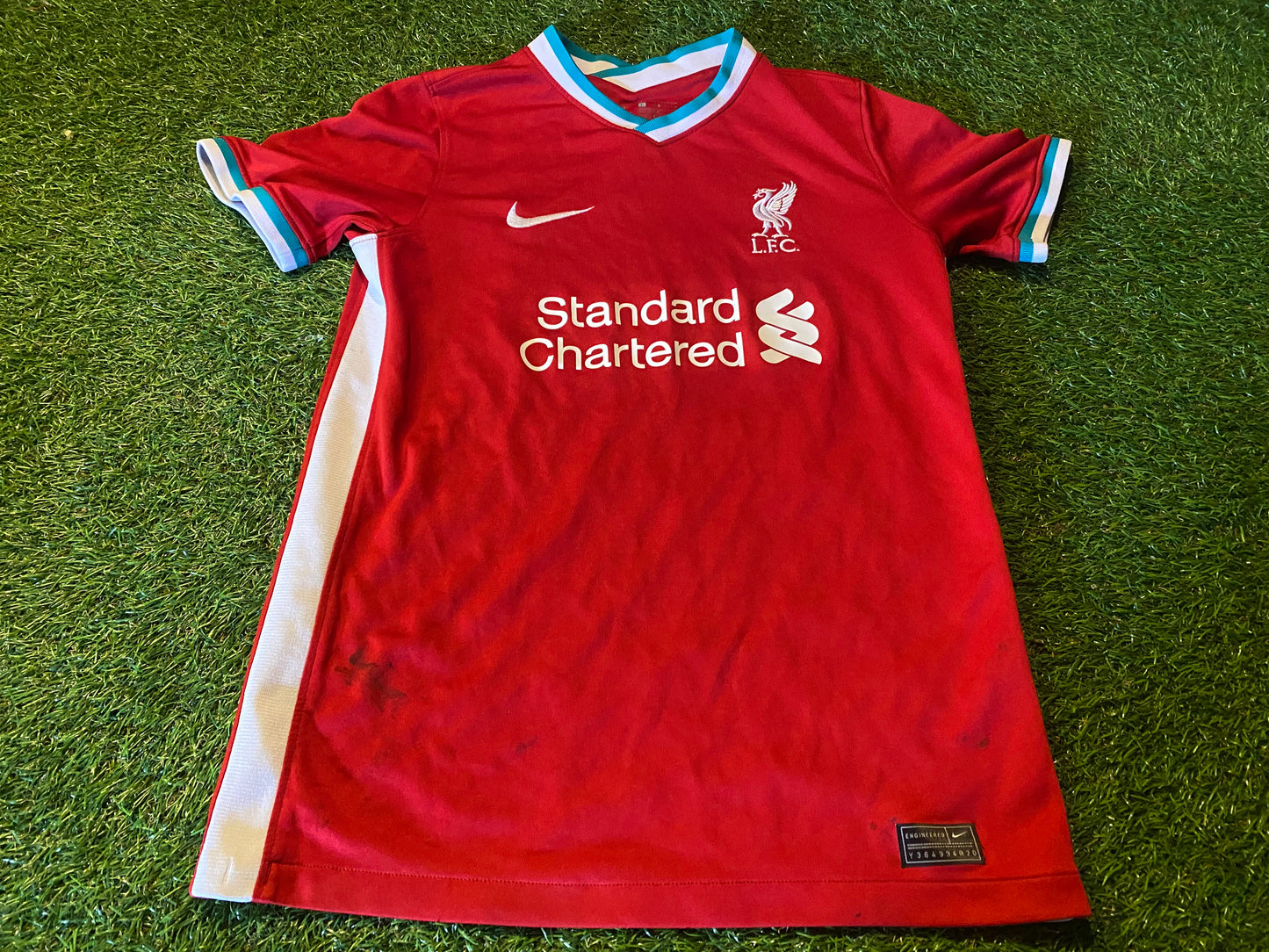 Liverpool FC England Football Large Boys 10-11 Year Old Nike Made Home Jersey