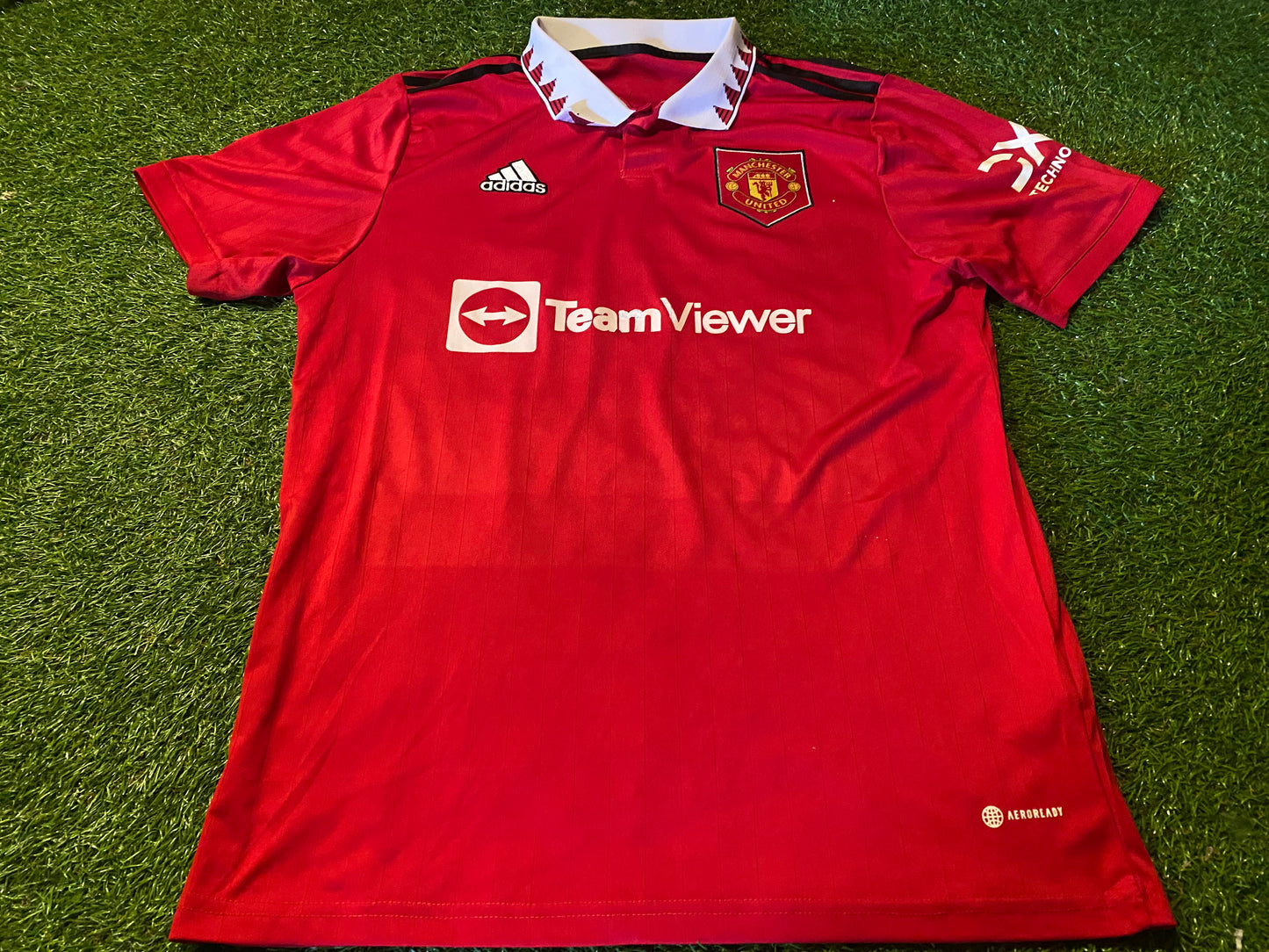 Manchester United England Football Medium Mans 2022 Adidas Made Home Jersey