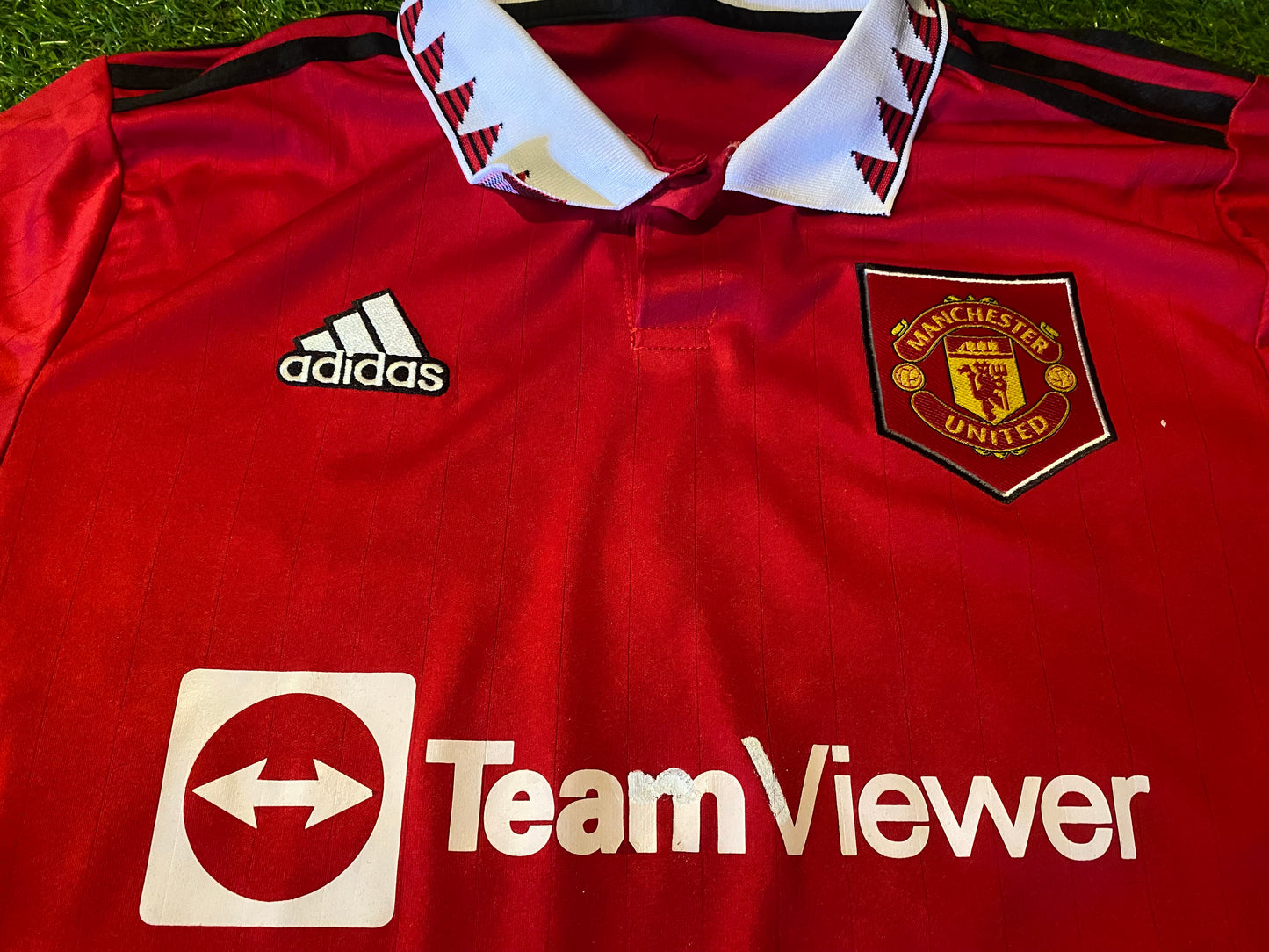 Manchester United England Football Medium Mans 2022 Adidas Made Home Jersey