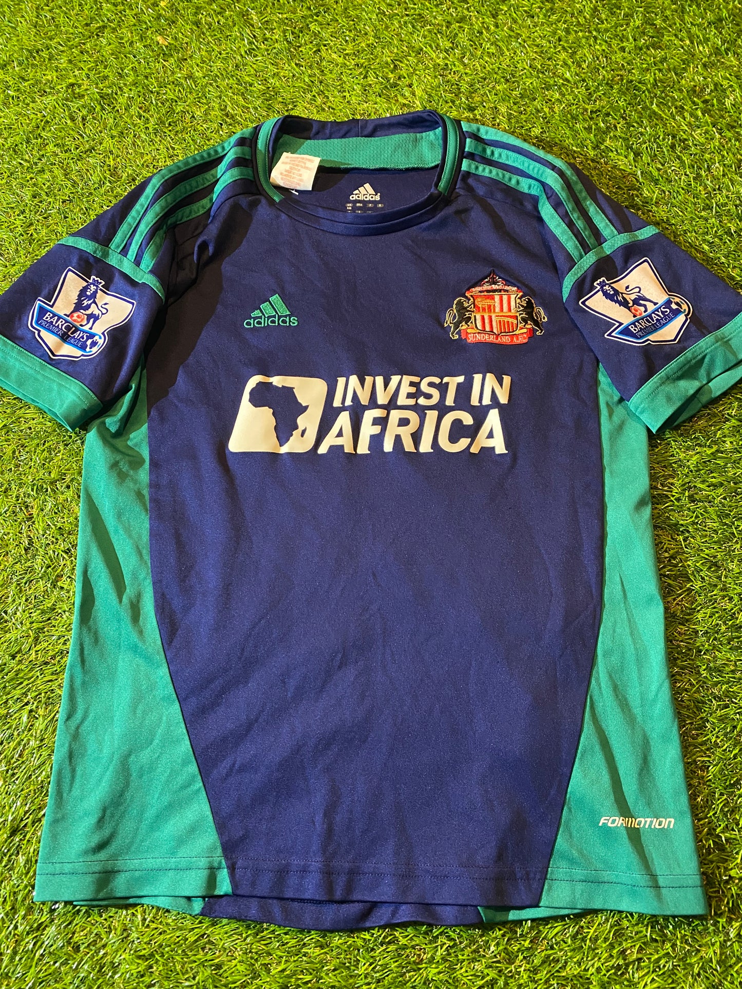 Sunderland FC England Football Large Boys 10-12 Year Old Adidas Made AwayJersey