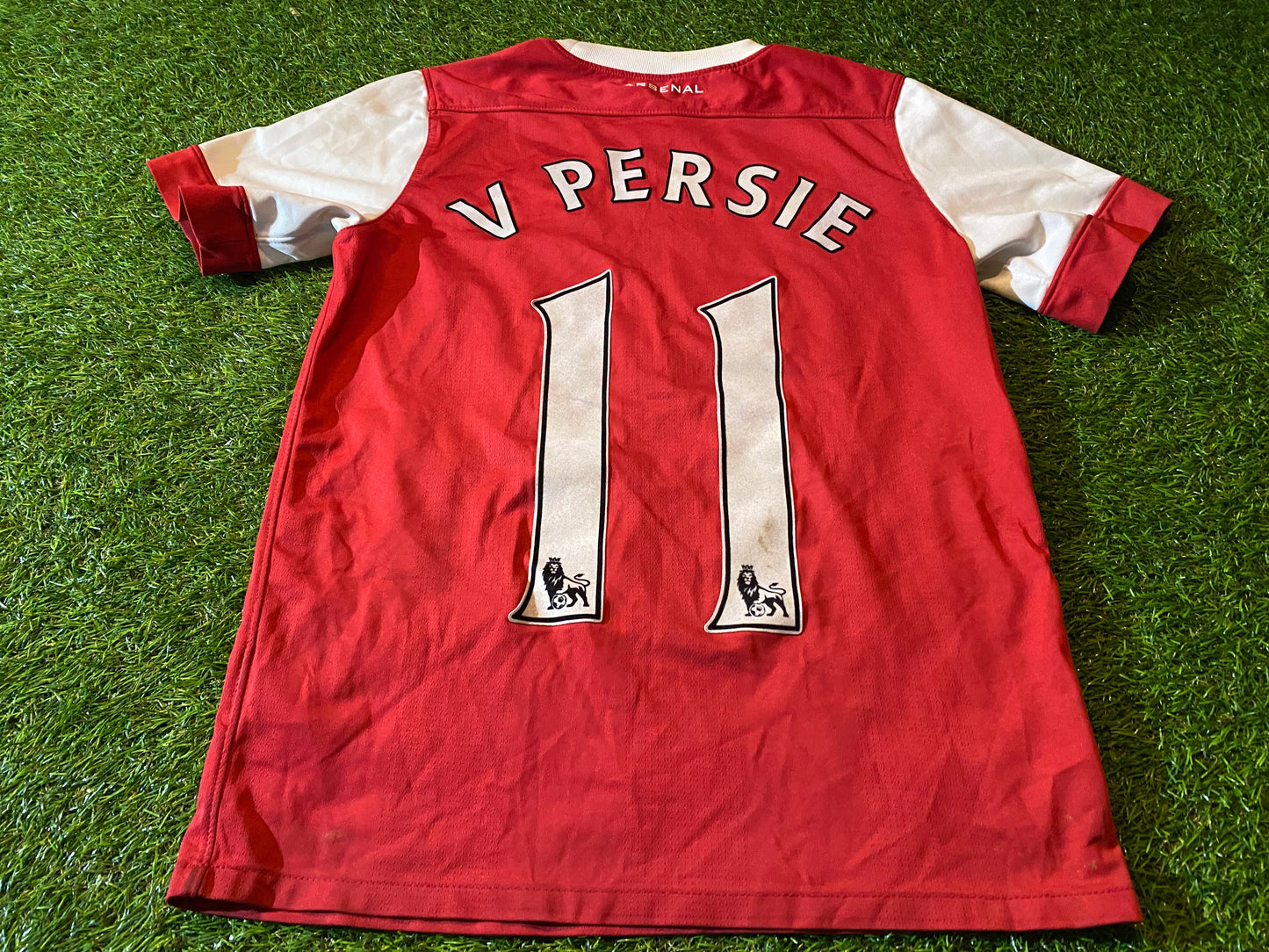 Arsenal FC England Football Large Boys 10-12 Year Old V Persie no11 Nike Made Home Jersey
