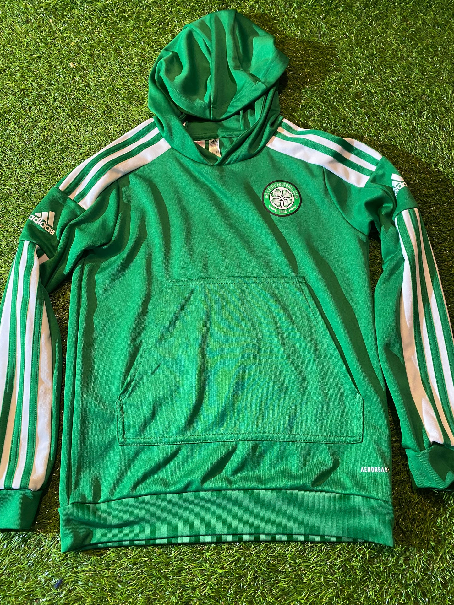 Celtic FC Scotland Football Large Boys 10-11 Year Old Adidas Made Single Layered Hoody Top
