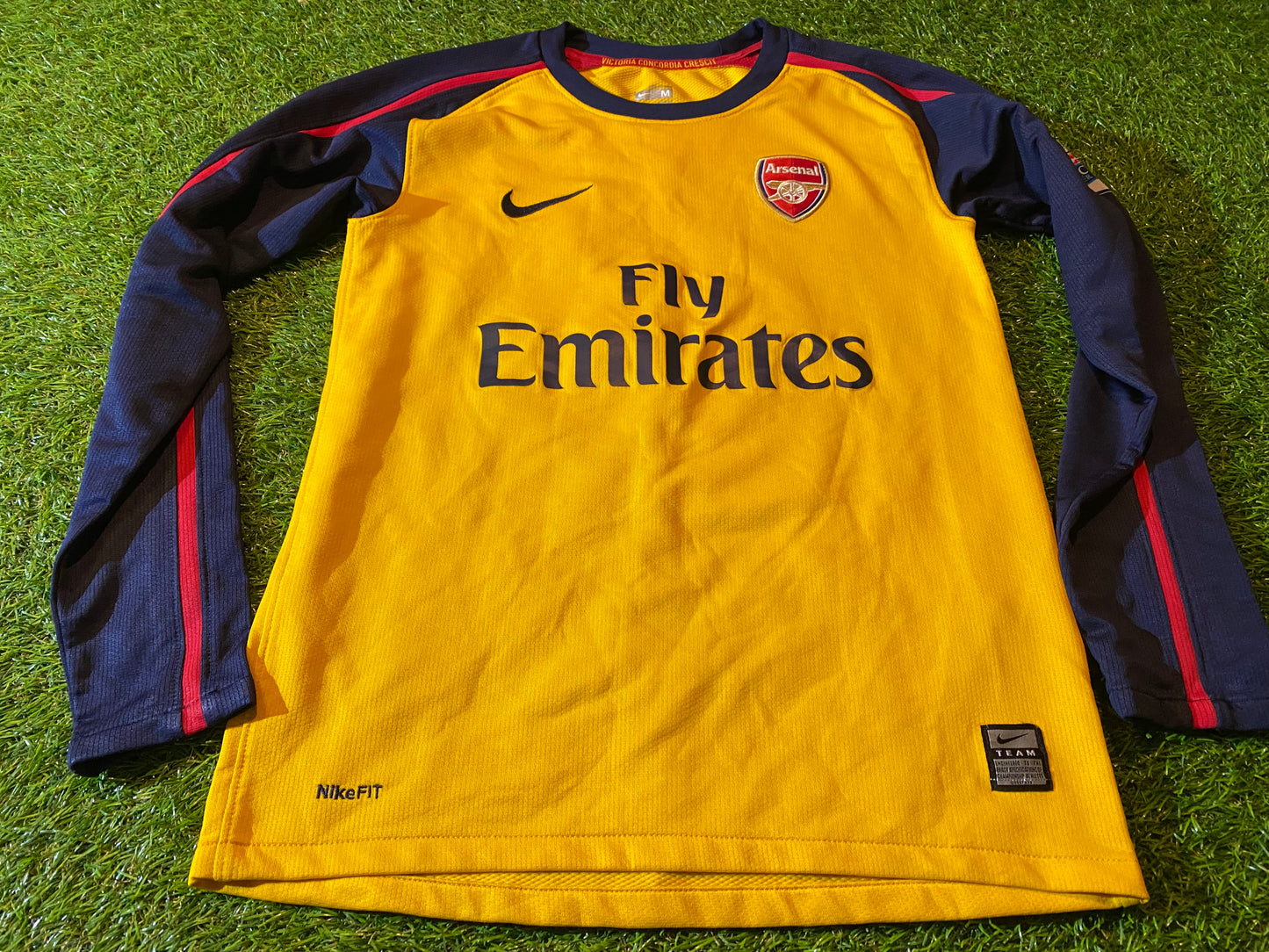 Arsenal Soccer Football Medium Boys 9-11 Year Old Adebayor no25 EPL Nike Away Jersey