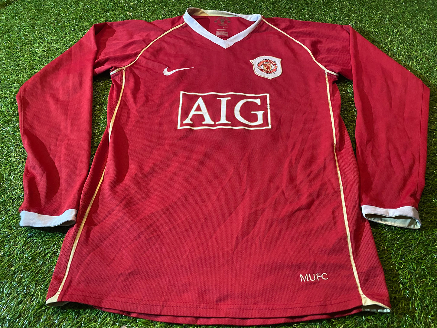 Manchester United Soccer Football XL Boys / Youths / XS Mans Ronaldo no7 L/S Home Jersey