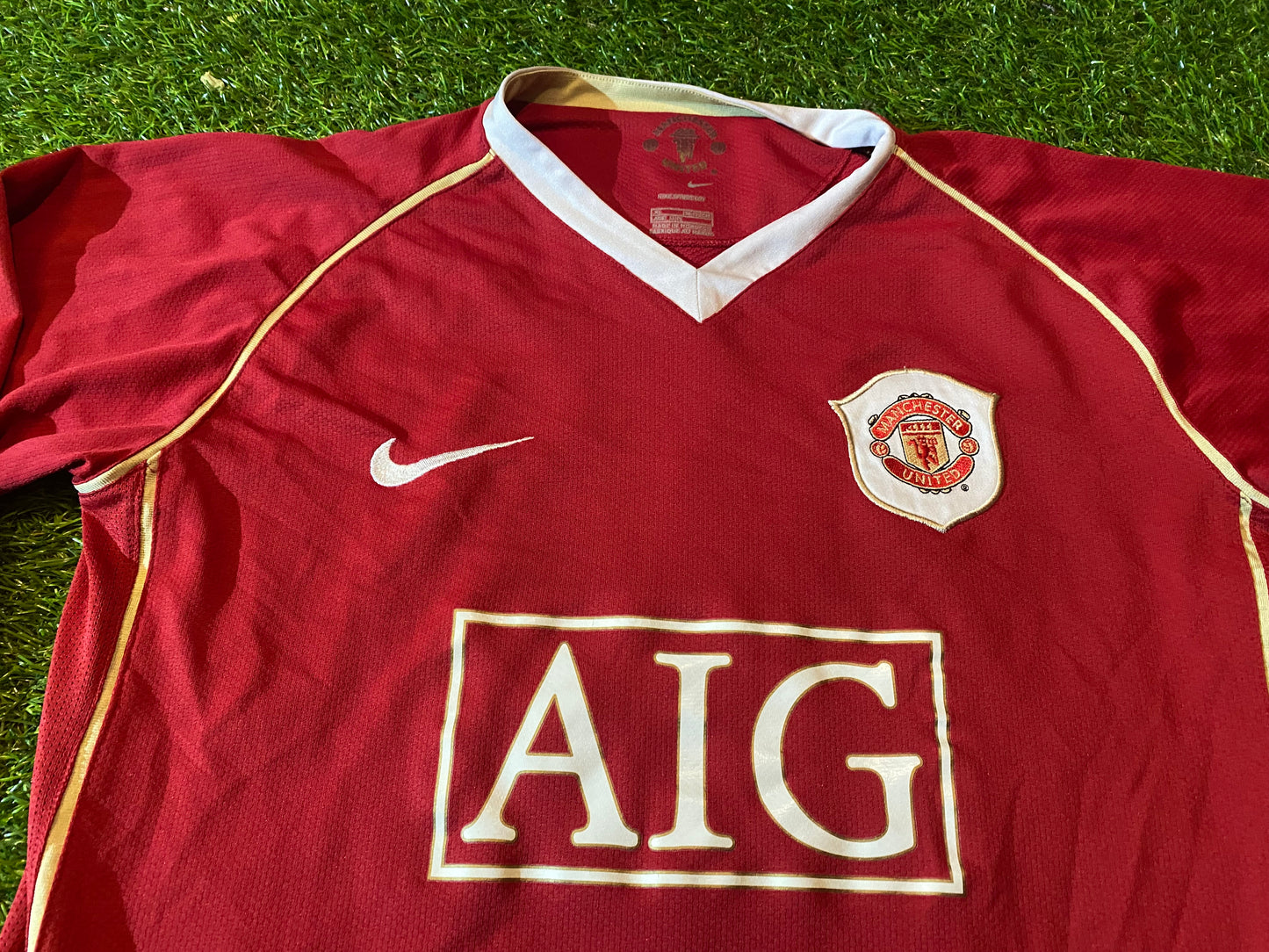 Manchester United Soccer Football XL Boys / Youths / XS Mans Ronaldo no7 L/S Home Jersey