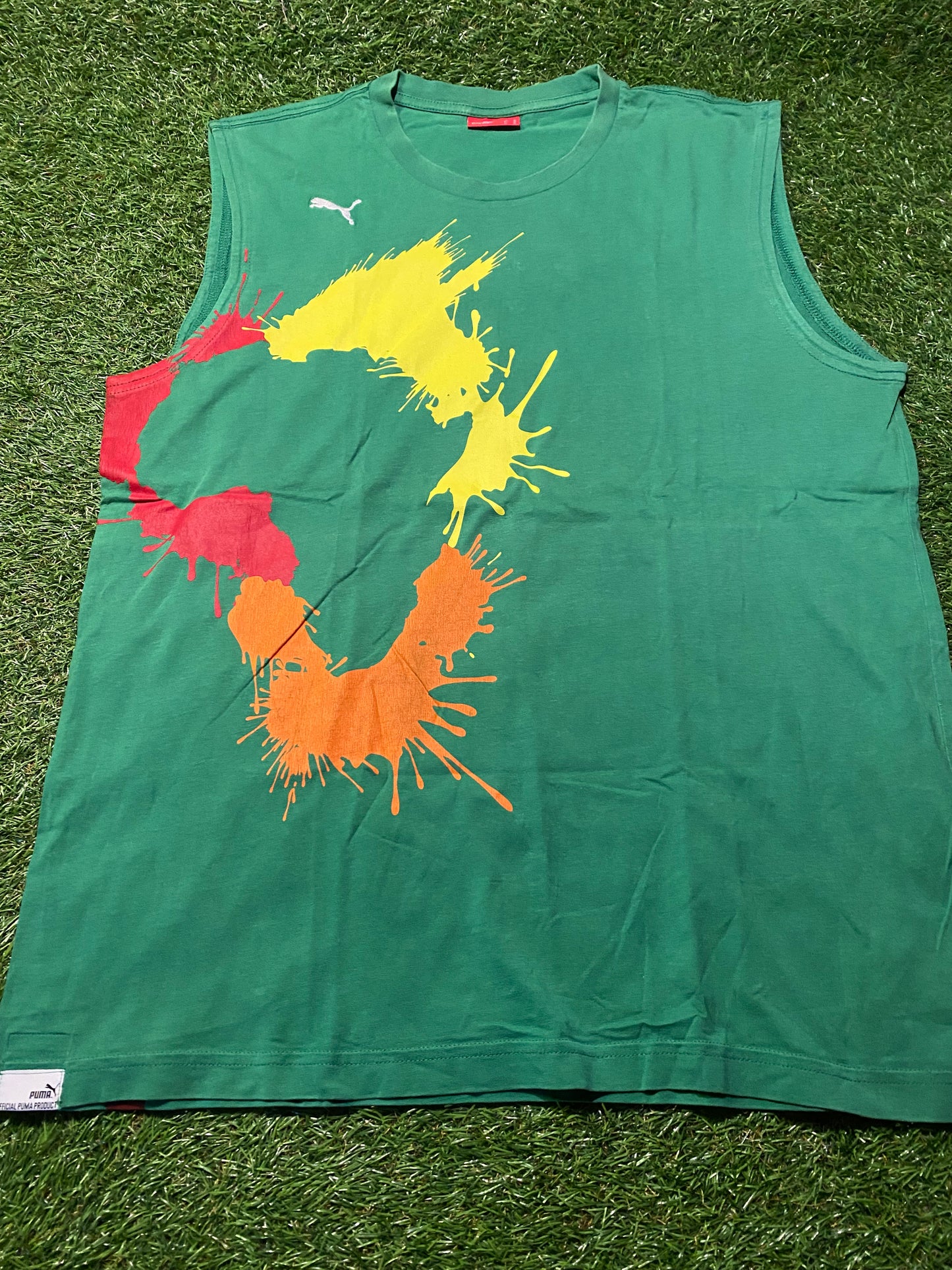 Reggae Cameroon Type Football Sleeveless Large Mans Puma Made Cotton Top