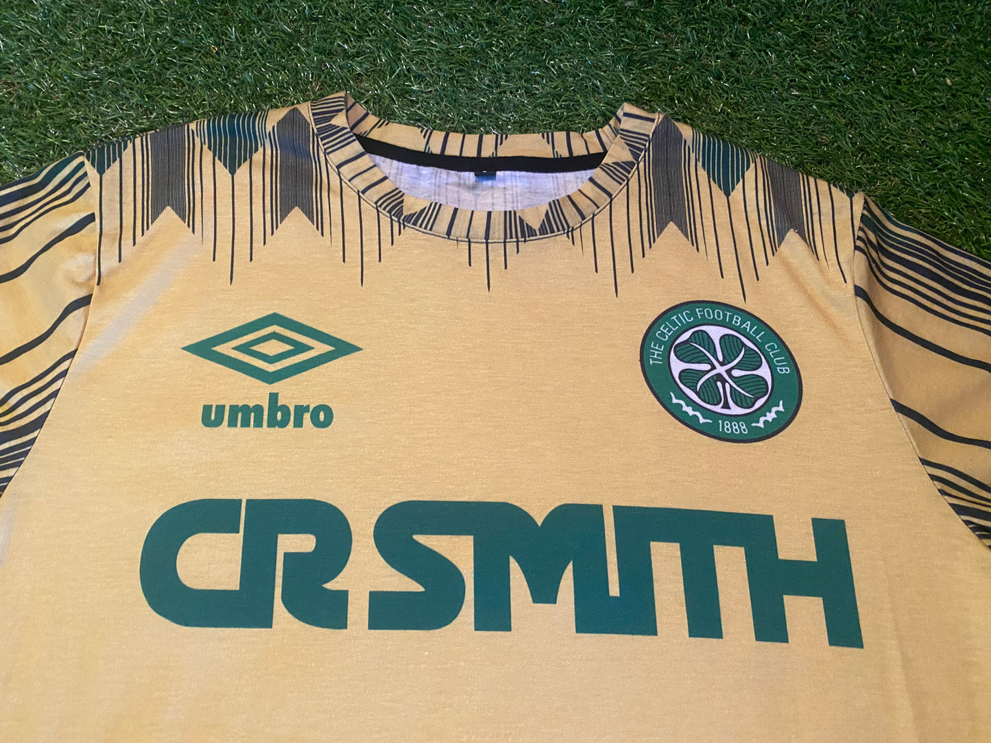 Celtic FC Scotland Scottish Soccer Football Large Mans Vintage 1989 Retro Away Jersey