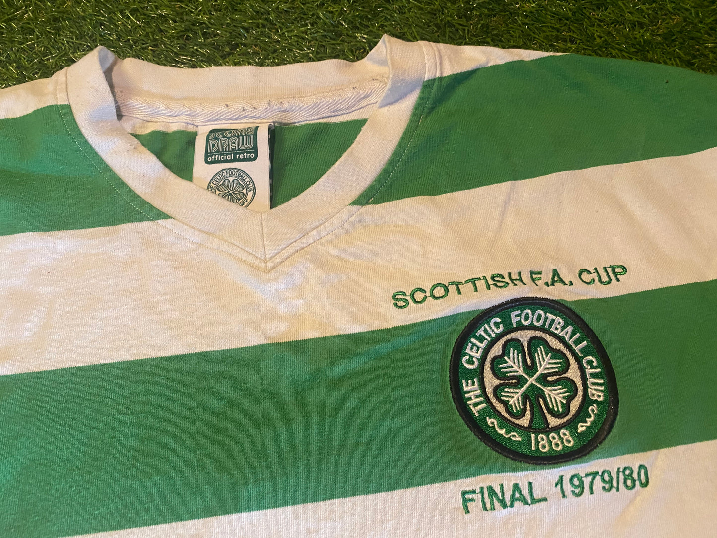 Celtic fc Scotland Soccer Football Medium Mans 1980 Scottish Cup Final Cotton Jersey