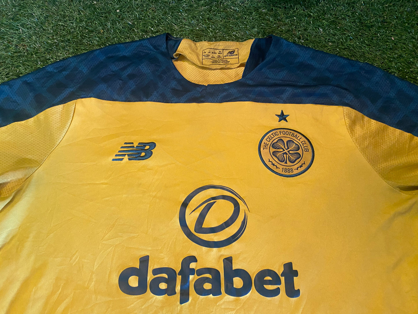 Celtic FC Scotland Scottish Soccer Football Large Mans New Balance Away Jersey