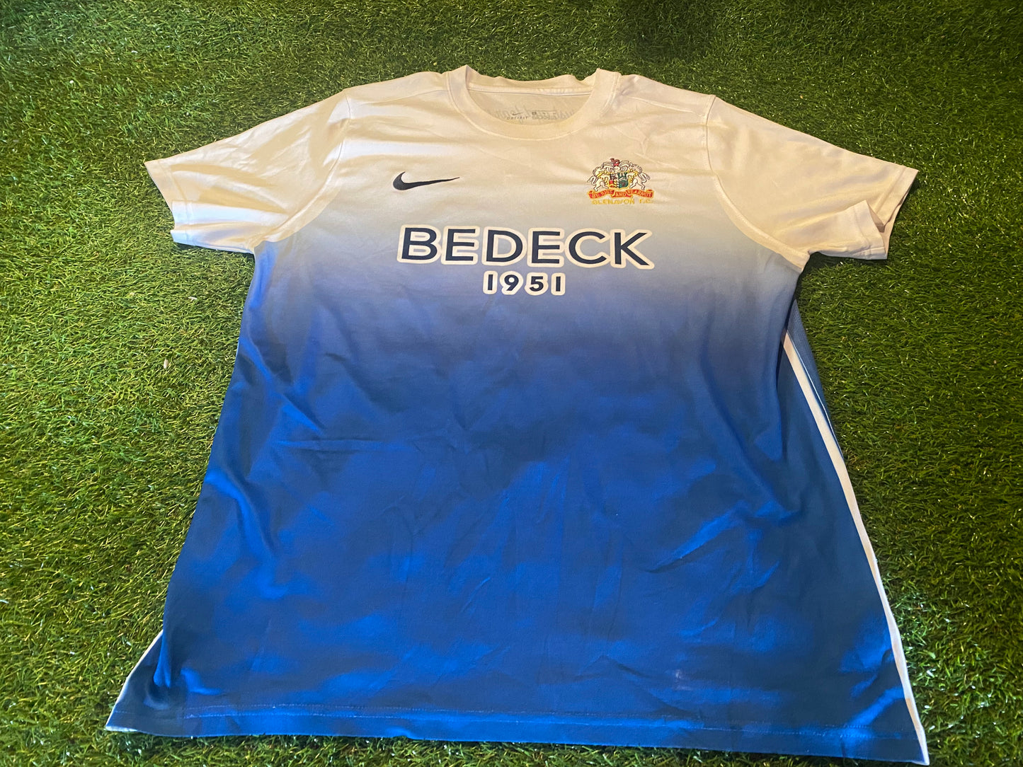 Glenavon FC Northern Ireland Football Large Mans Rare Nike Made Away Jersey