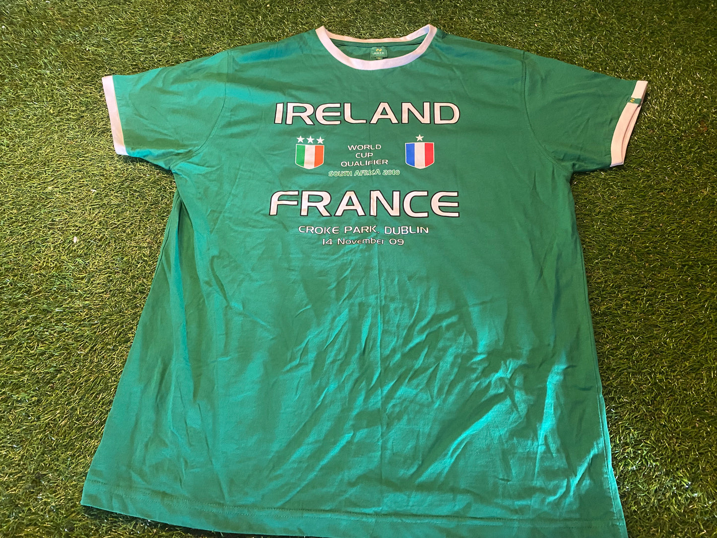Republic of Ireland v France 2010 Play Off Match Soccer Football Large Mans Cotton Top