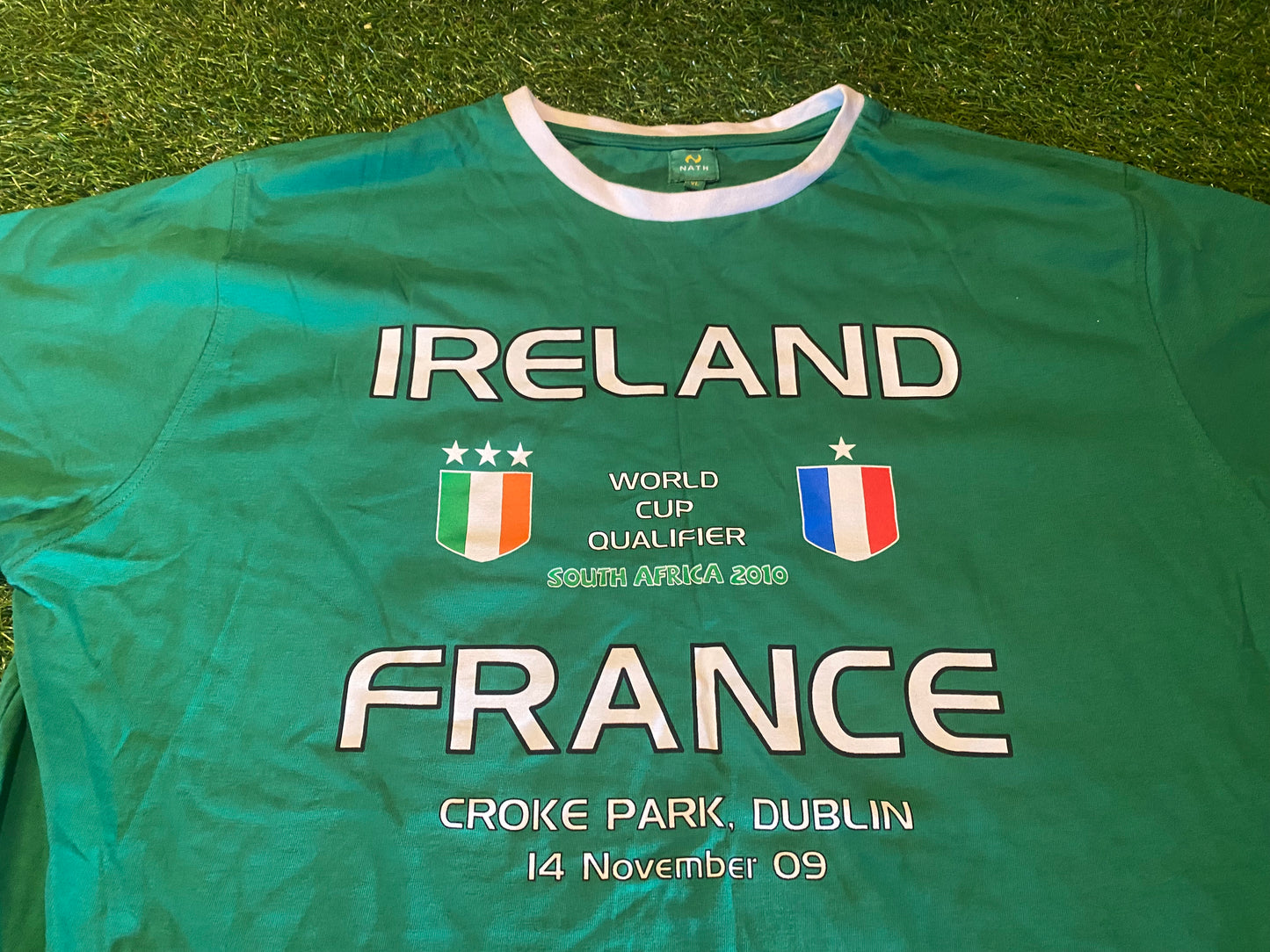 Republic of Ireland v France 2010 Play Off Match Soccer Football Large Mans Cotton Top