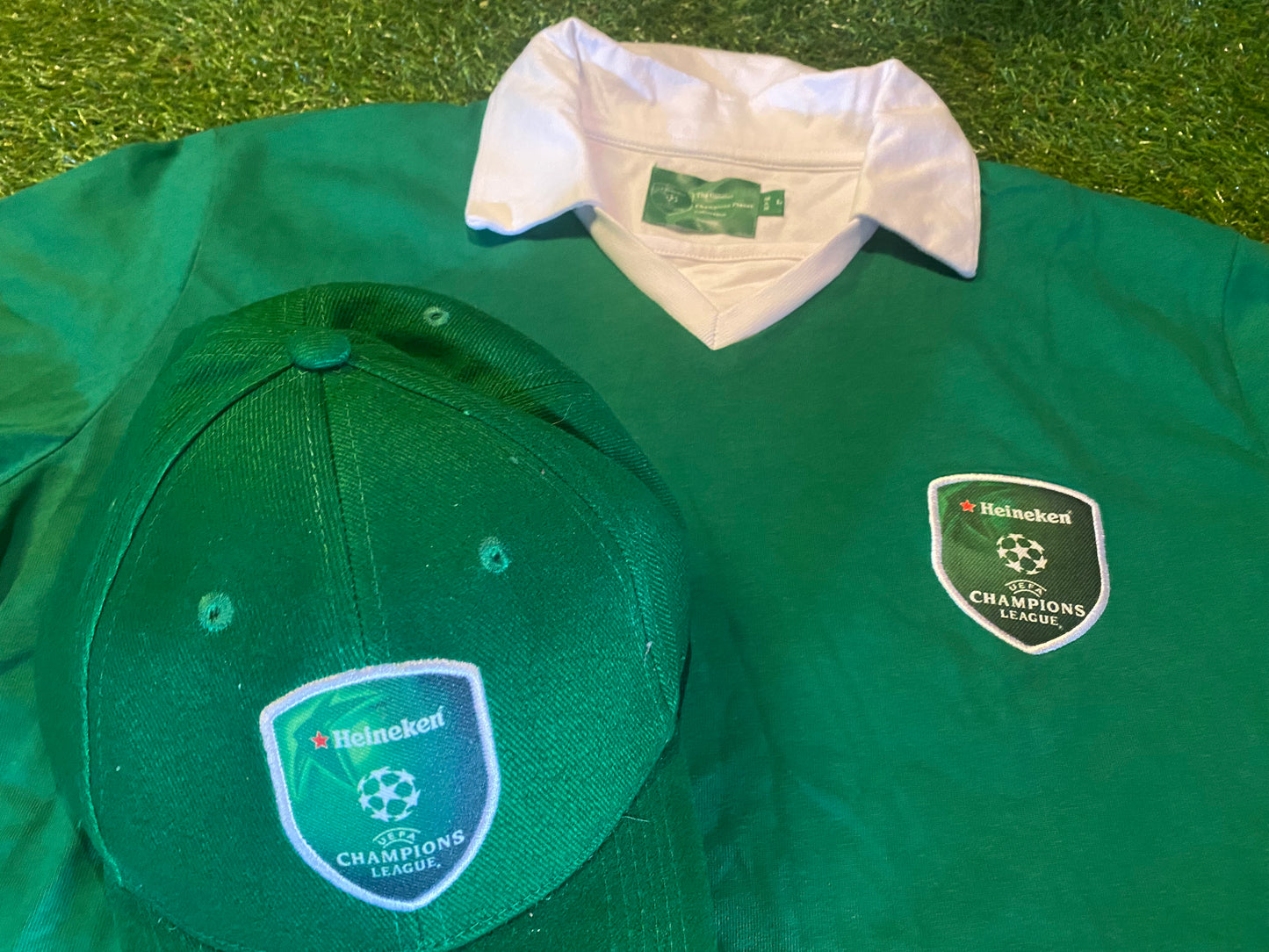 Heineken Champions League Football Sponsor Large Mans NEW Top & Baseball Cap