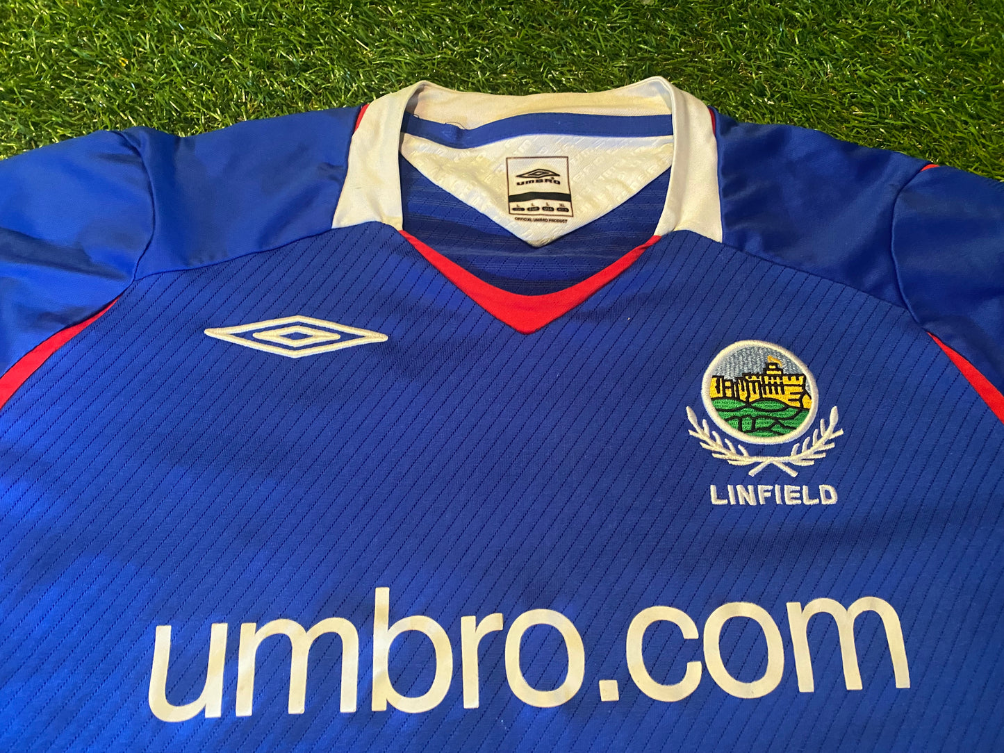 Linfield FC Northern Ireland Football Large Mans Vintage Umbro Home Jersey