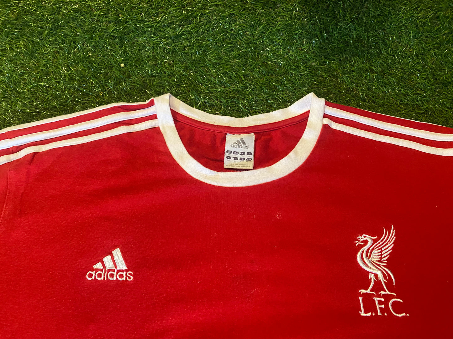 Liverpool FC England Football Soccer Rare XL Extra Large Mans Adidas Made Cotton Top