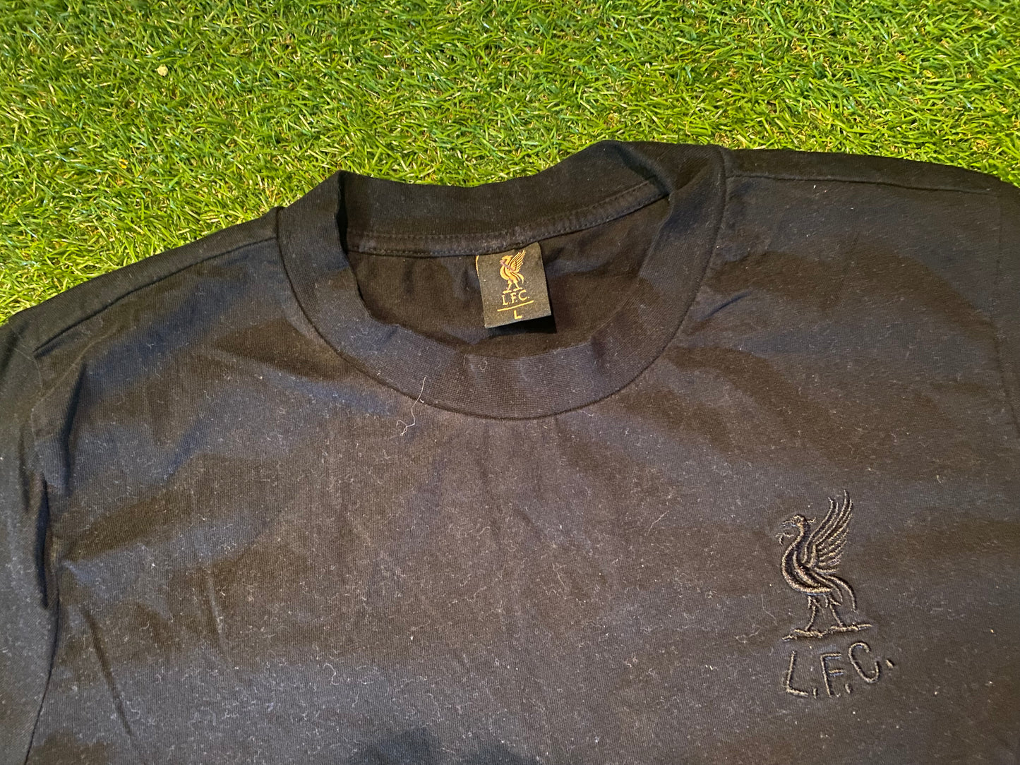 Liverpool FC England Football Soccer Rare All Black no7 Legends Large Mans Cotton Top
