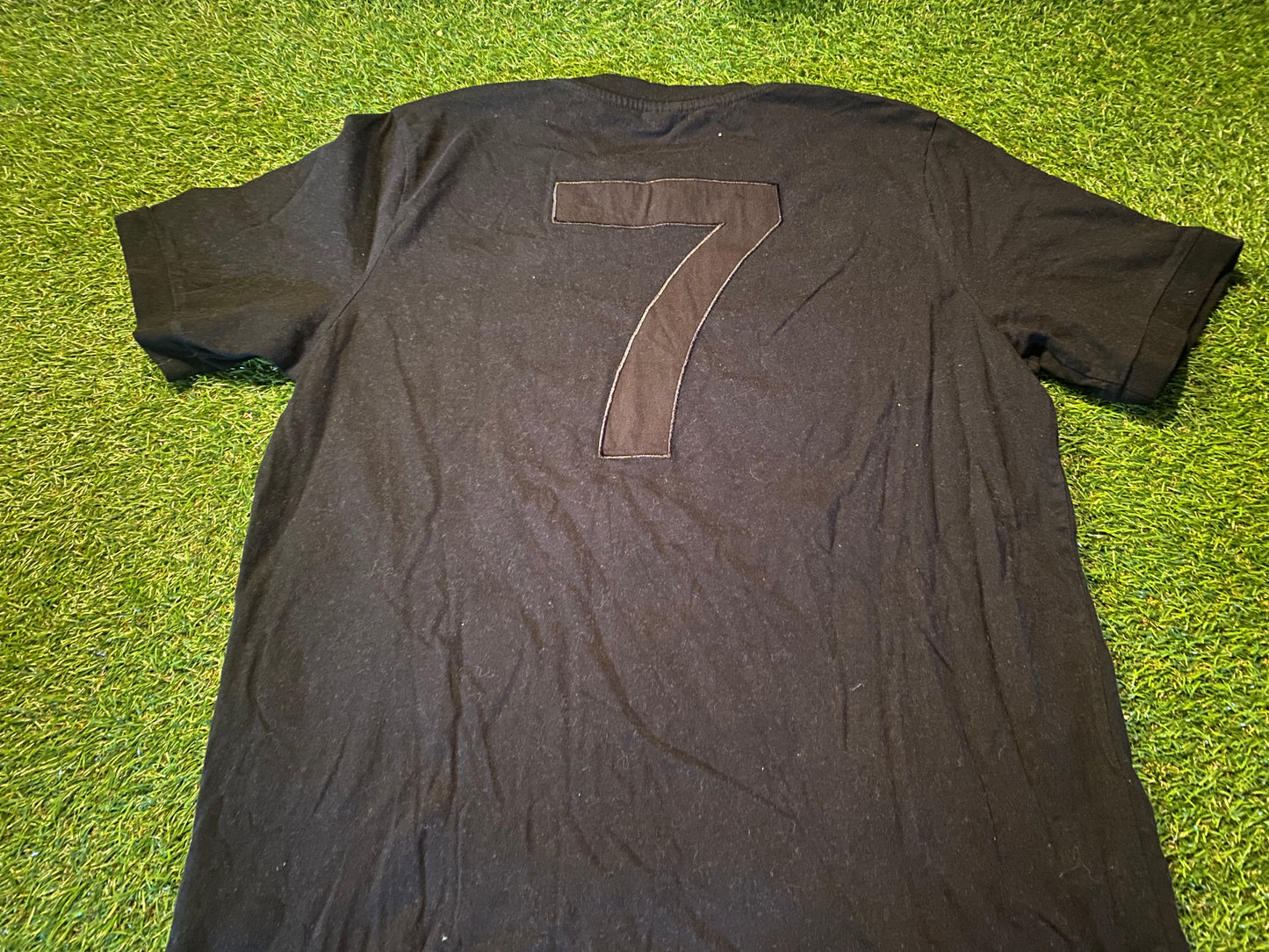 Liverpool FC England Football Soccer Rare All Black no7 Legends Large Mans Cotton Top