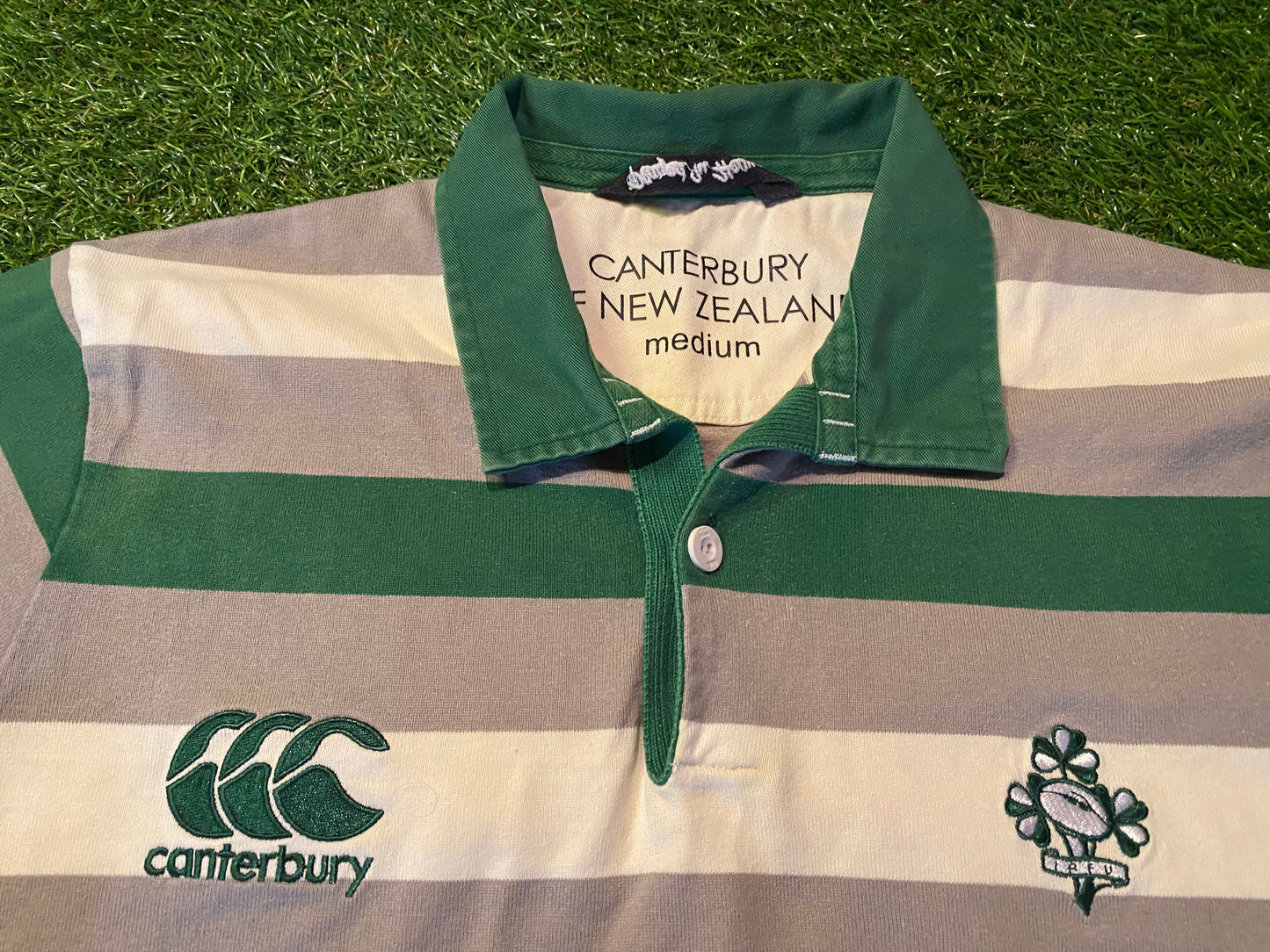 Ireland CCC Canterbury Made In Heaven Rugby Union Football Medium Mans Vintage Polo Top
