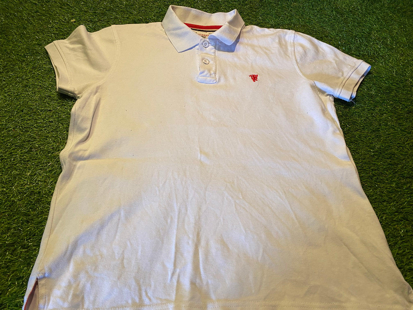 Manchester United England Soccer Football Large Mans Official MUFC Polo Jersey
