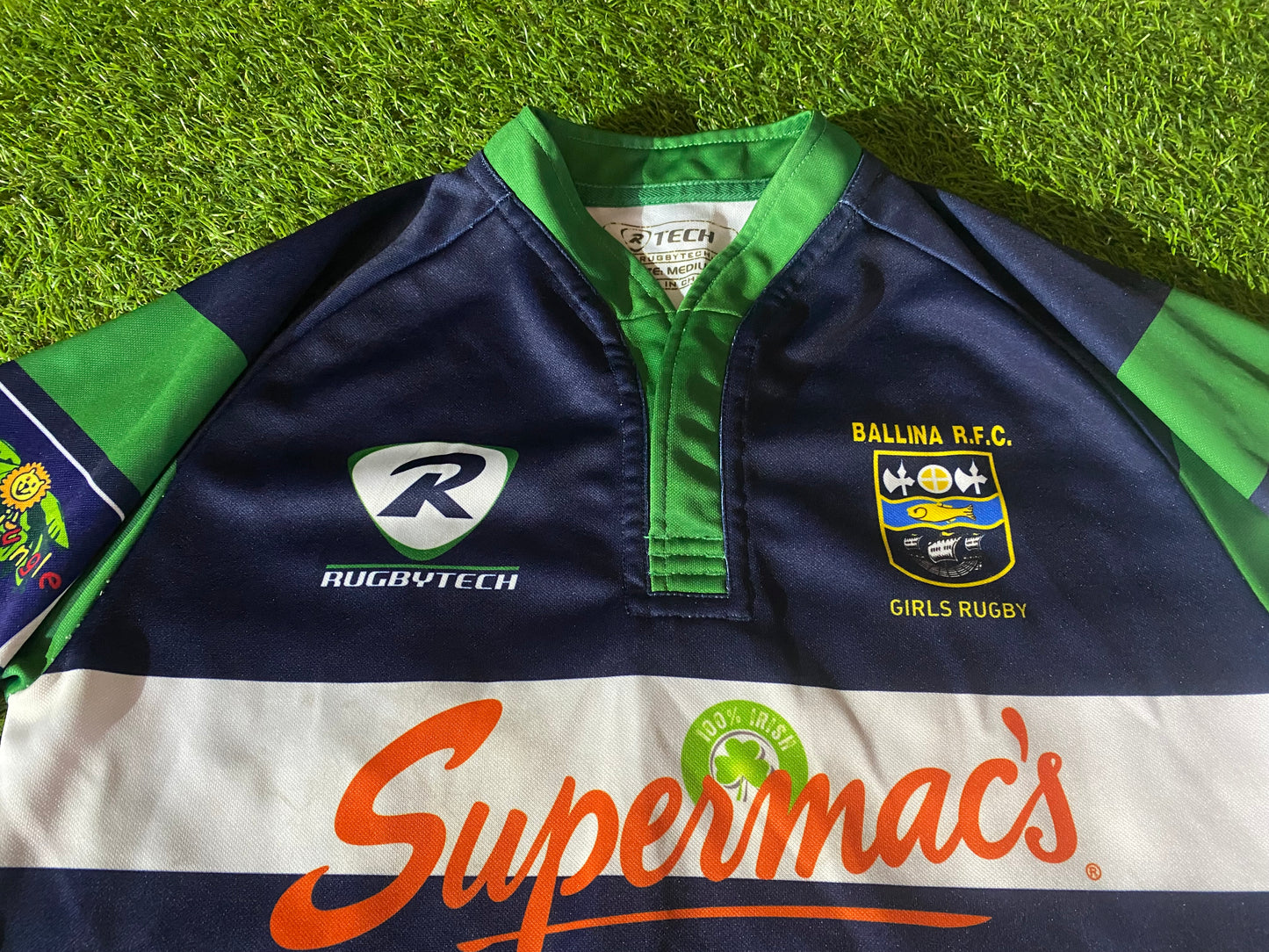 Ballina Co Mayo RFC Ireland Irish Rugby Union Medium Mans no4 Match Worn Jersey