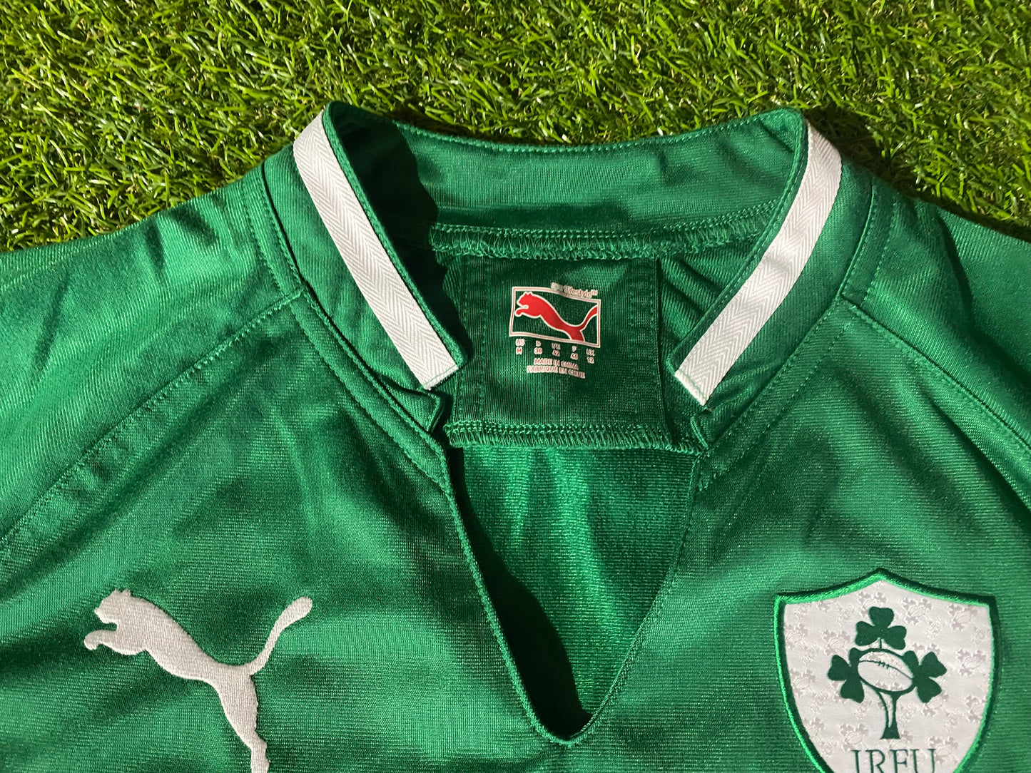 Ireland IRFU Eire Irish Rugby Union Football Womans Size 12 Puma Home Jersey