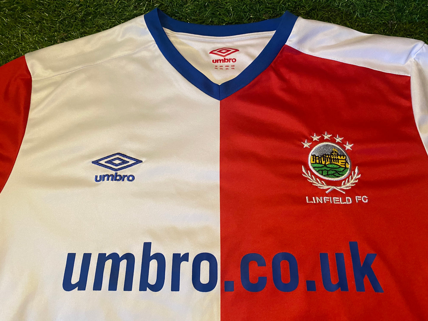 Linfield FC Northern Ireland Soccer Football XXL 2XL Mans Umbro Made Away Jersey