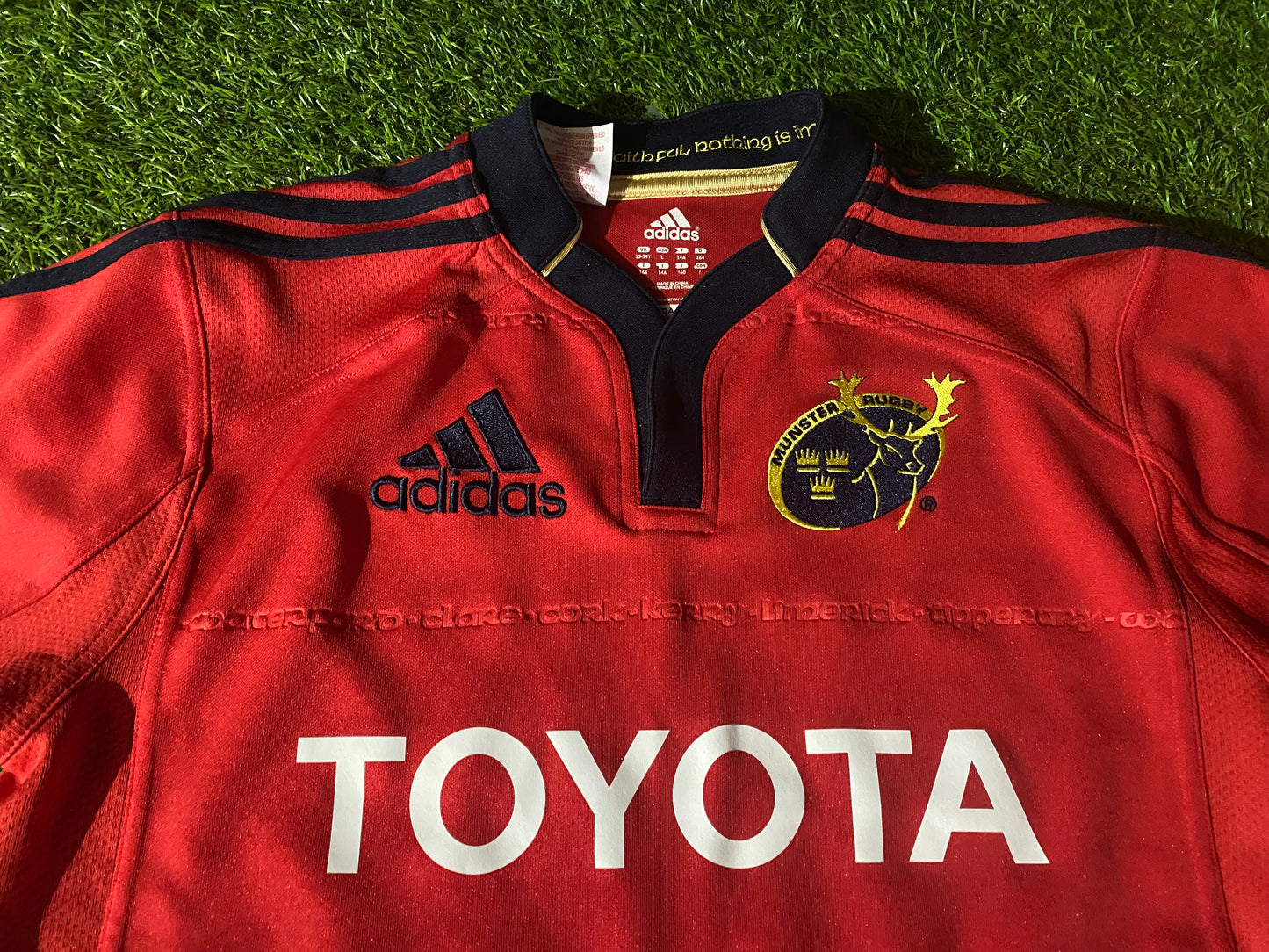 Munster Eire Irish Ireland Rugby Union XL Boys 13-14 Year XS Mans Adidas Jersey