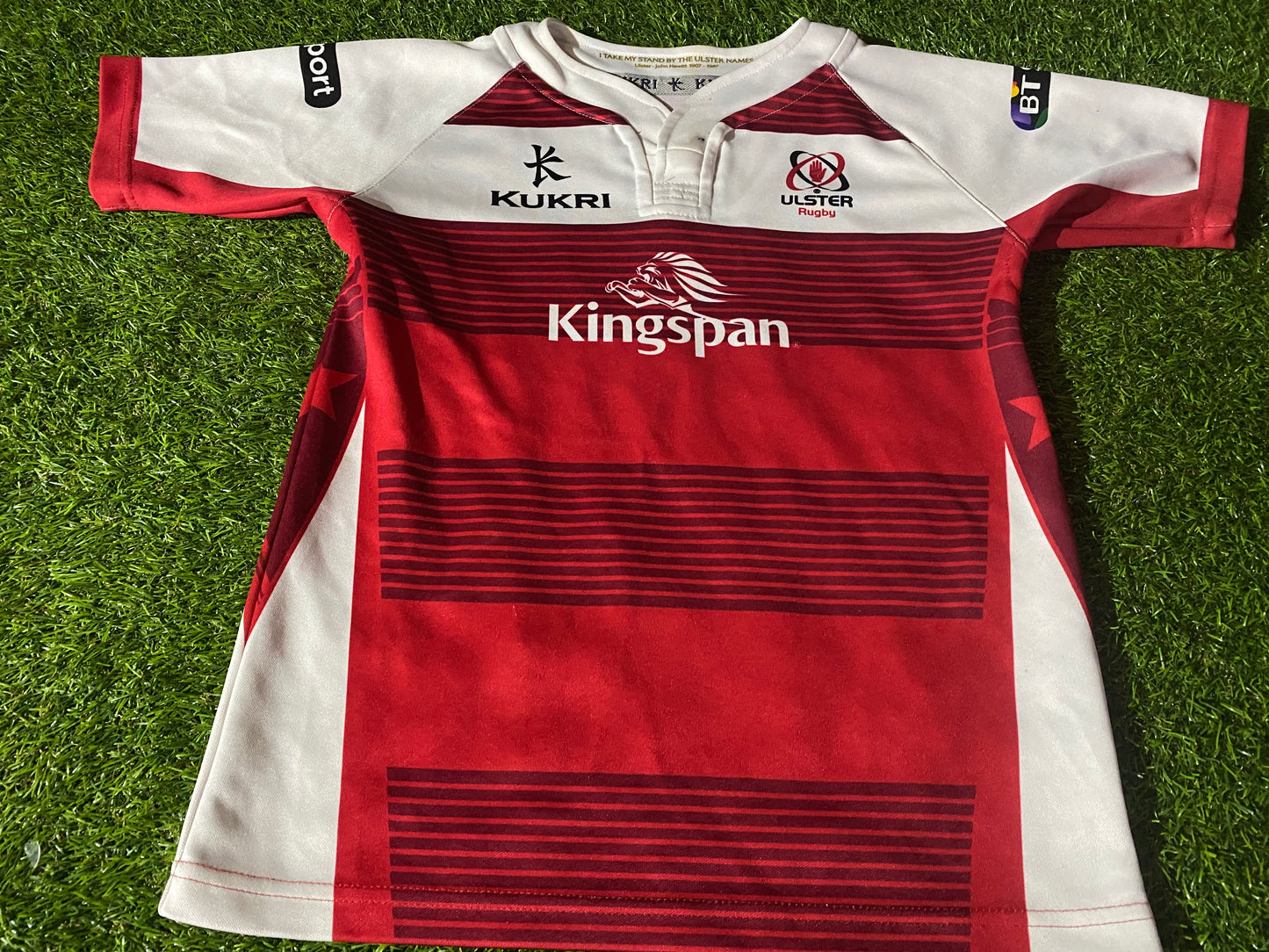 Ulster Northern Ireland Rugby Union Large Boys 10-12 Year Old Kukri Made Jersey