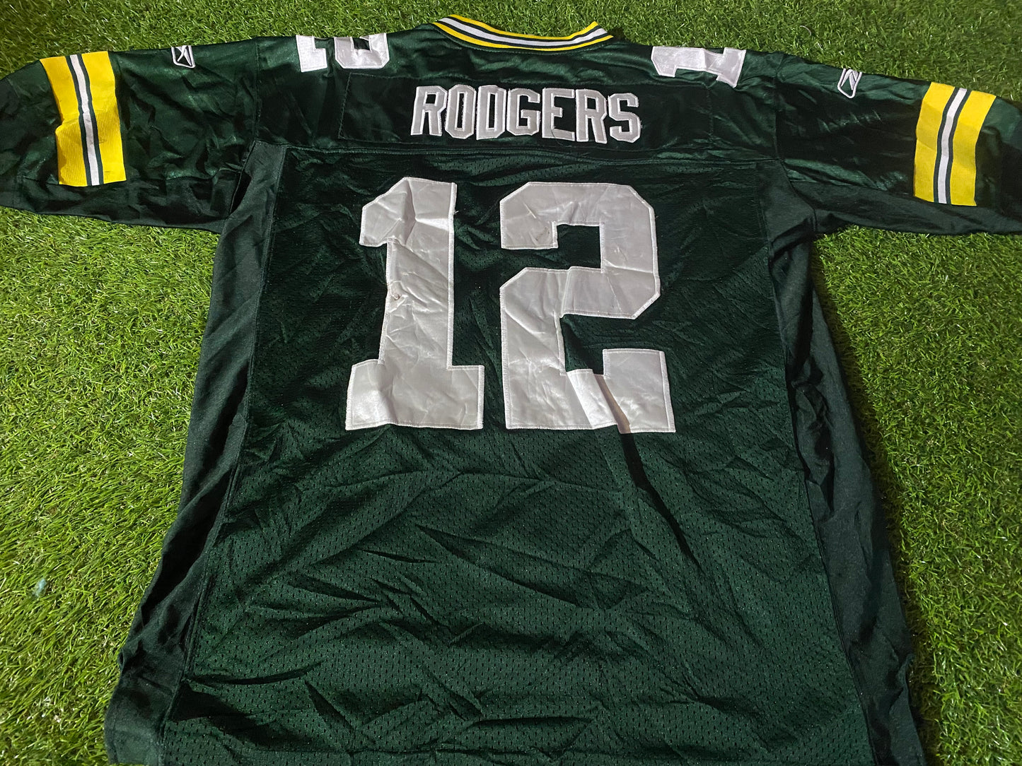 Green Bay Packers NFL American Football Rodgers no12 XL Extra Large Mans Reebok Jersey