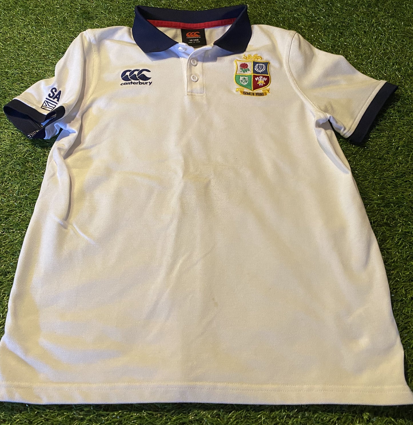 British Lions Rugby Union Football South Africa Tour Youths XL Boys Polo Jersey