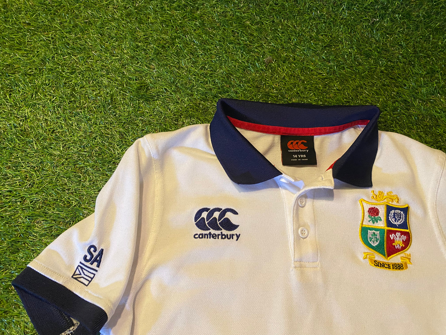 British Lions Rugby Union Football South Africa Tour Youths XL Boys Polo Jersey