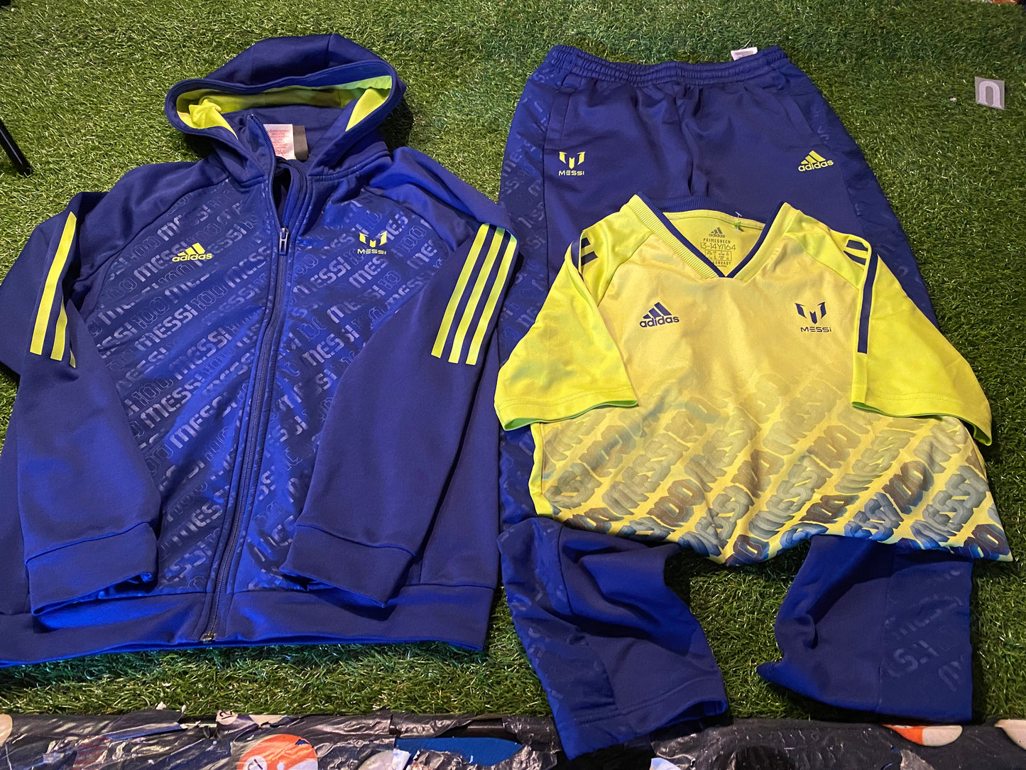 Messi Argentina Football Soccer Adidas Made XL Boys 13-14 Year Old Tracksuit & Top