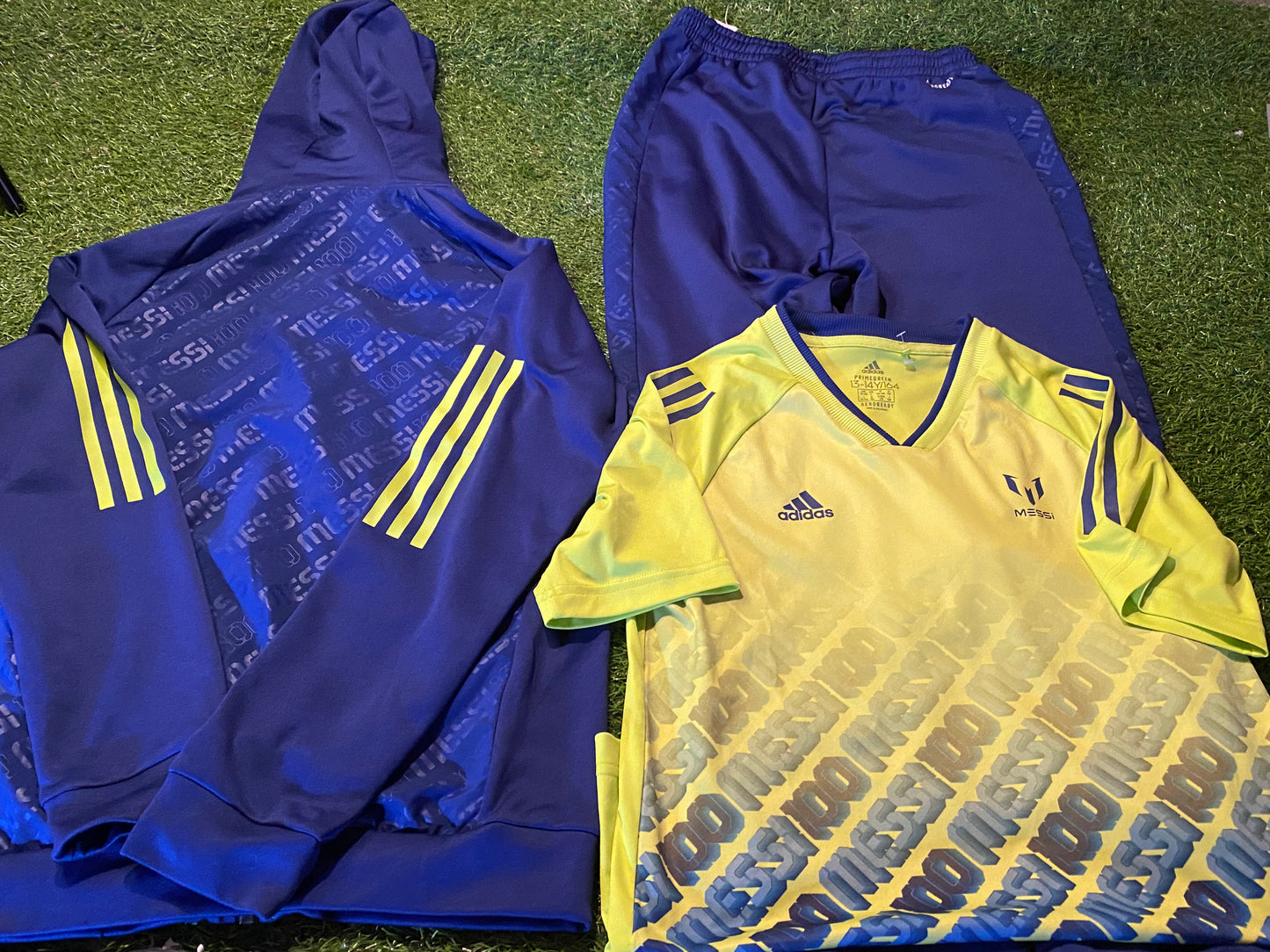 Messi Argentina Football Soccer Adidas Made XL Boys 13-14 Year Old Tracksuit & Top