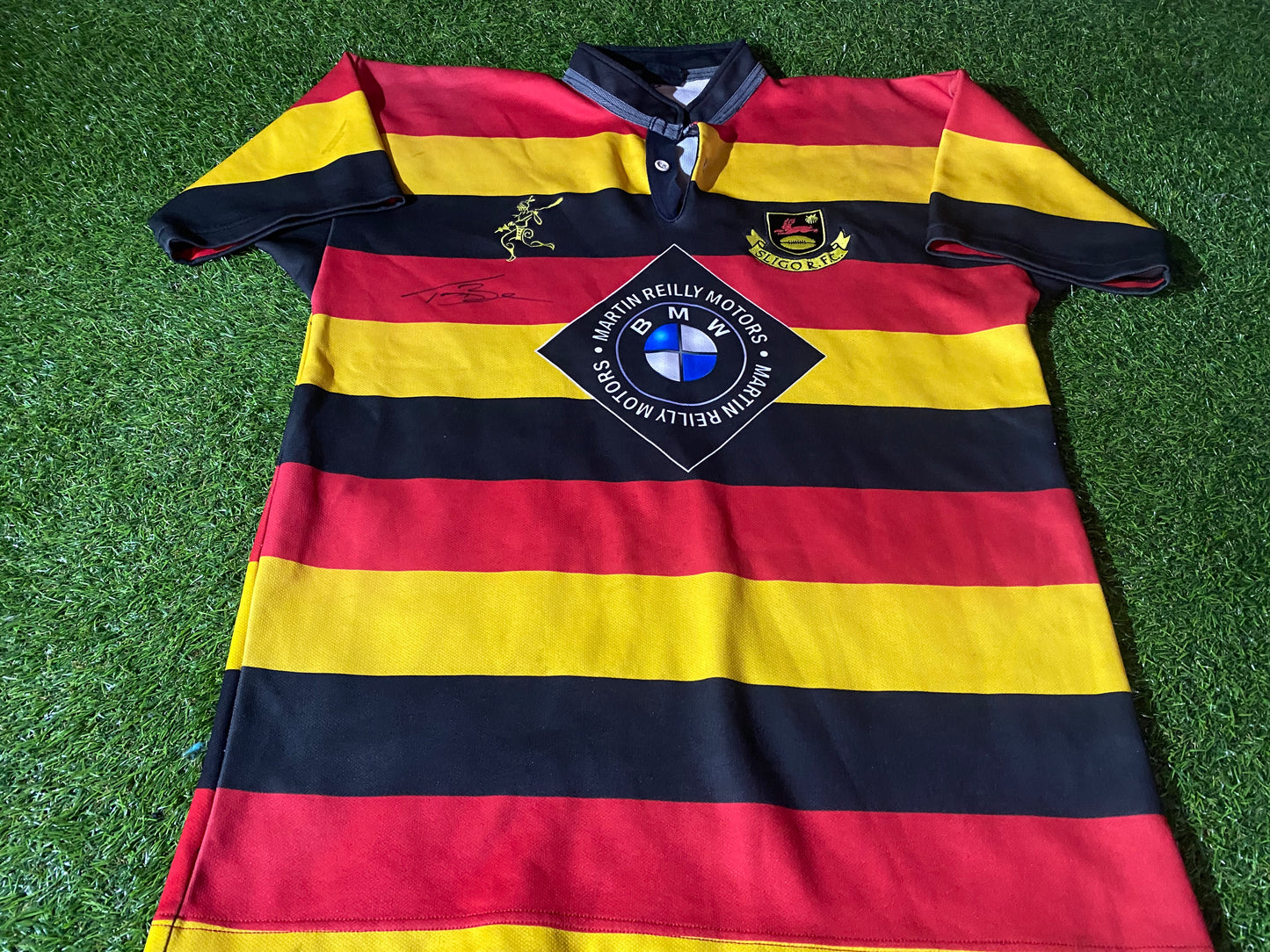Co Sligo Irish Eire Ireland Rugby Union Football XXL 2XL Mans Signed x 1 Match Worn Big Jersey