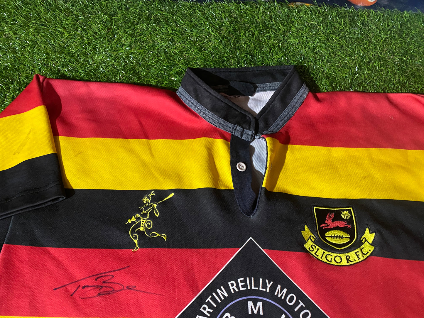 Co Sligo Irish Eire Ireland Rugby Union Football XXL 2XL Mans Signed x 1 Match Worn Big Jersey