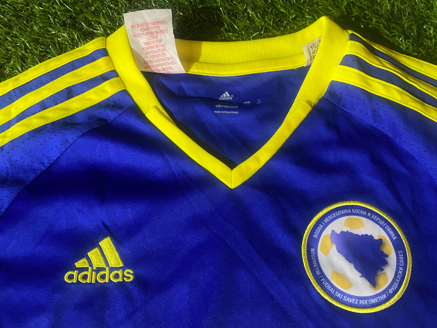 Bosnia & Herzegovina Football Large Boys 10-11 Year Old Adidas Made Home Jersey