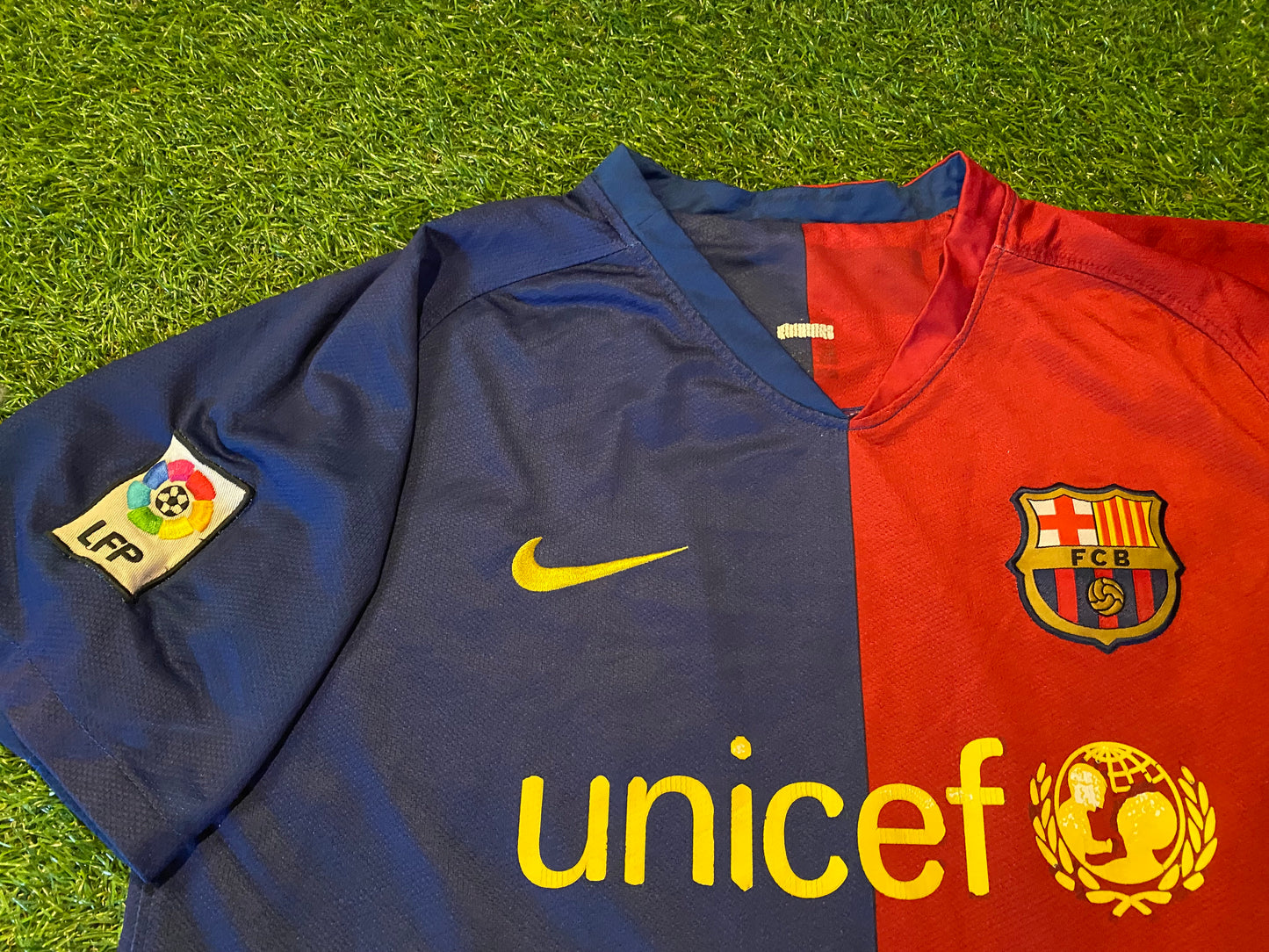 FCB Barcelona Spain Espana Football Soccer Medium Mans Messi no10 Nike Home Jersey