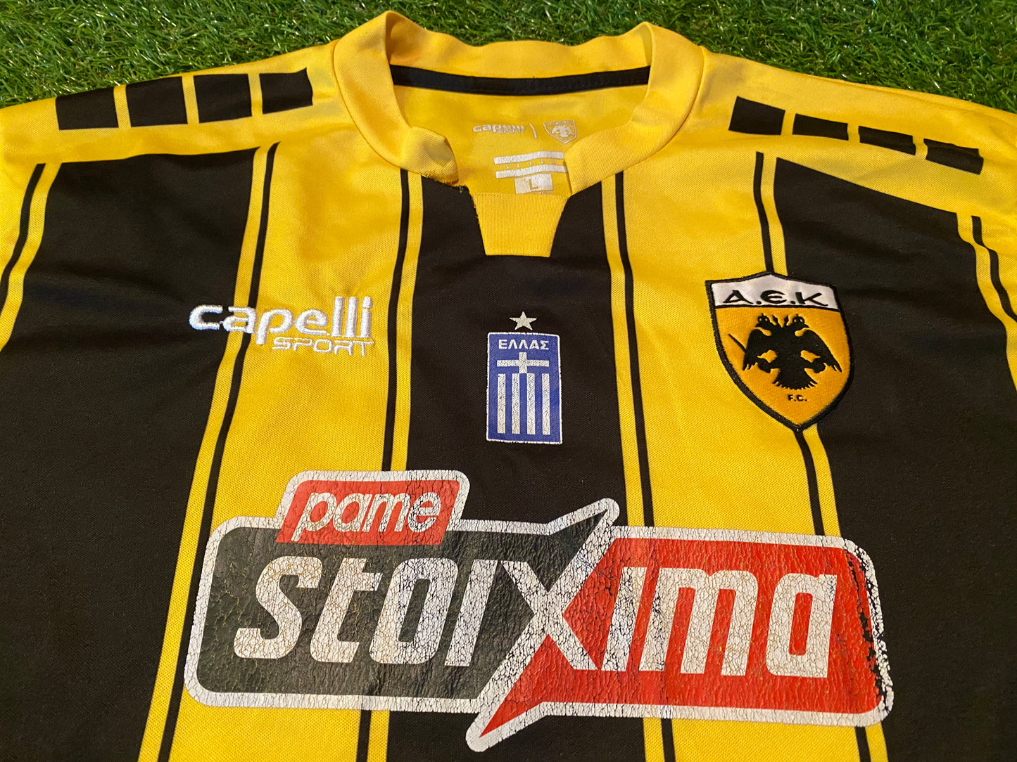 AEK Athens Greece Greek Soccer Football Large Mans Home Jersey