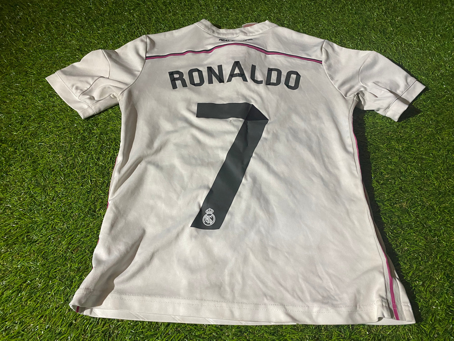 Real Madrid La Liga Spain Soccer Football Large Boys 10-12 Yr Ronaldo no7 Adidas Jersey